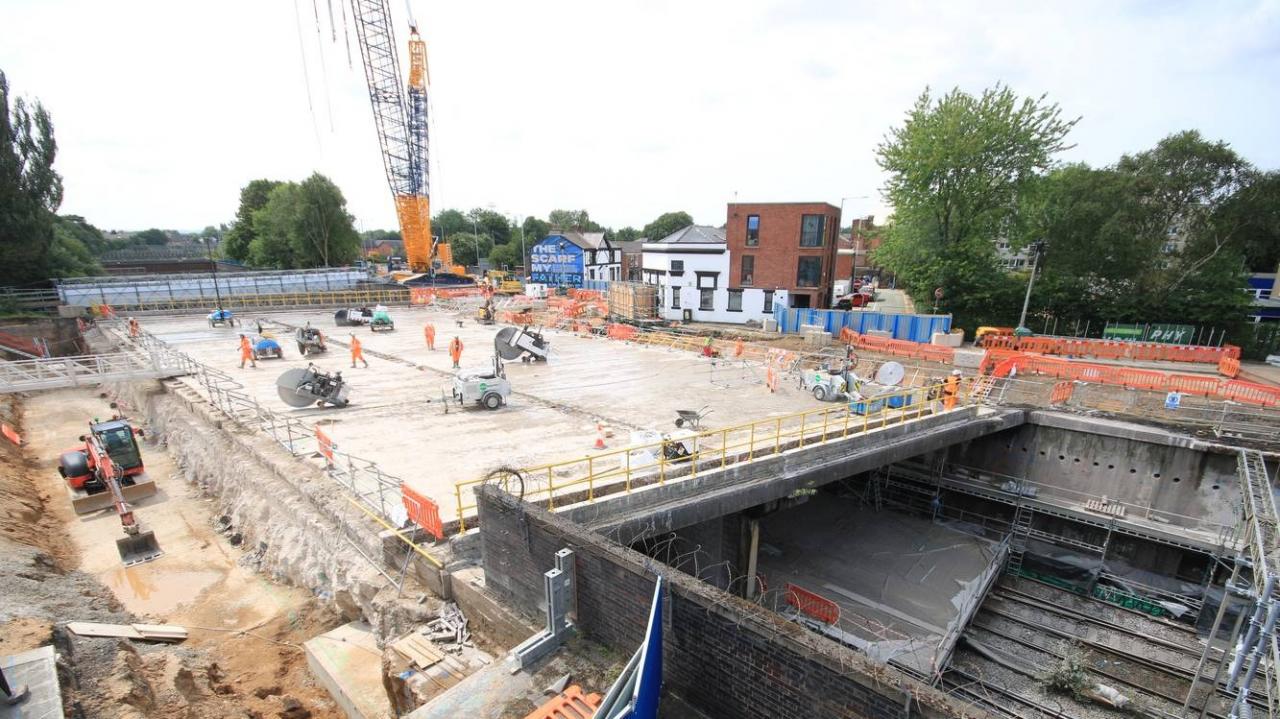 Preparing to lift beams