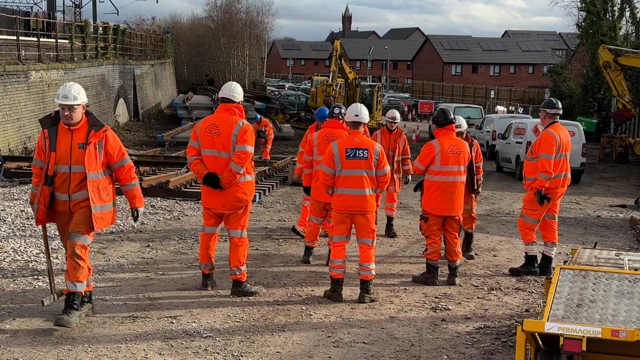 Track workers preparing for Manchester Piccadilly Upgrade