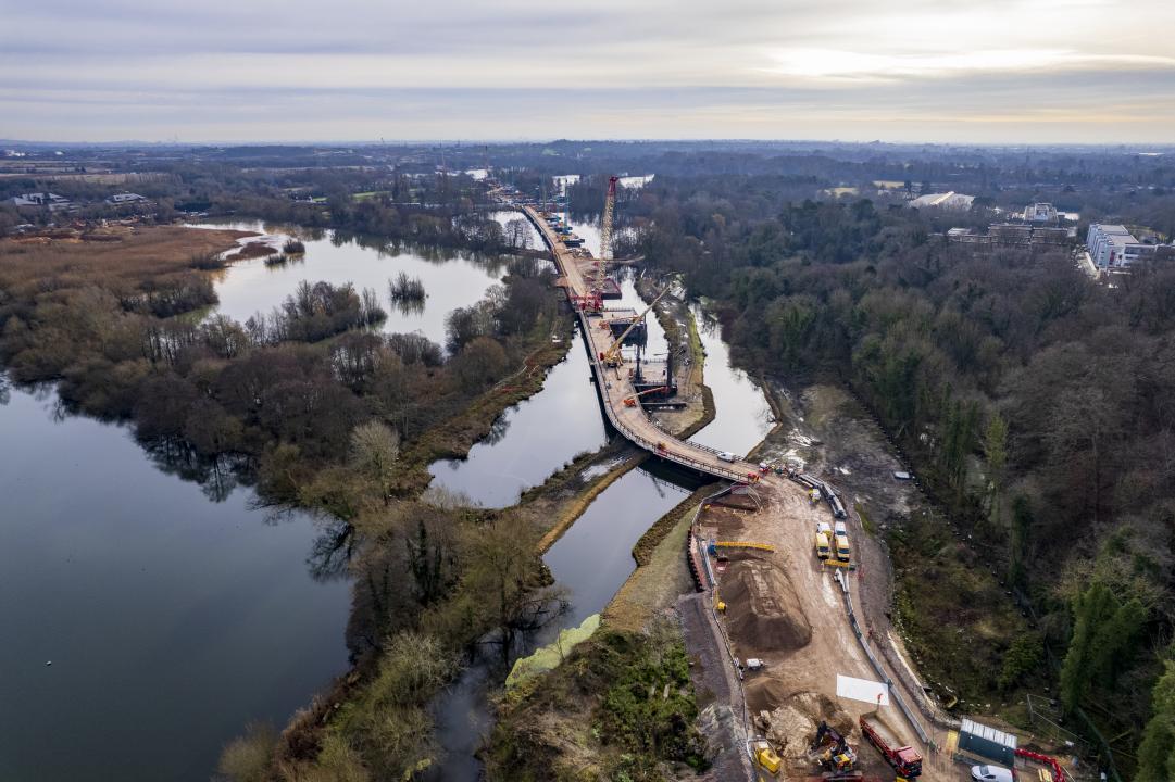 HS2 construction at the Colne Valley Viaduct