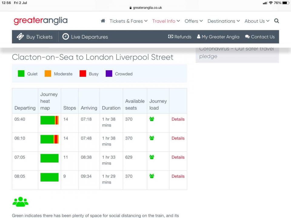 "less busy trains" tool