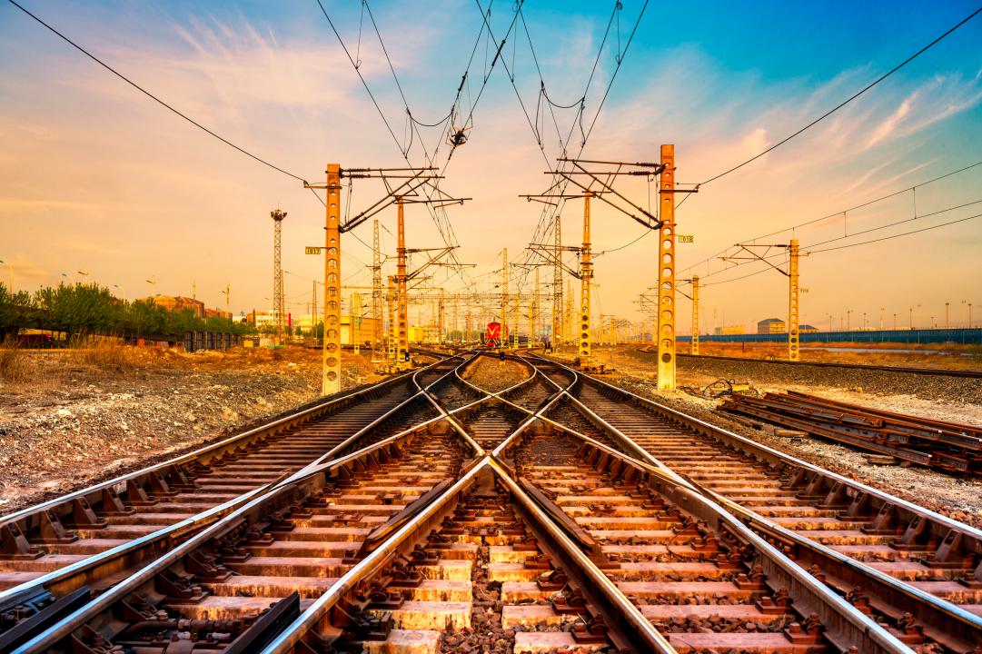 Railway line going off into the distance