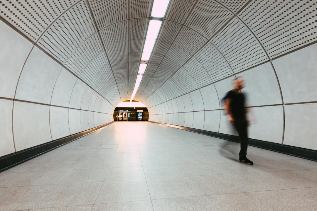 Man walking on the Tube