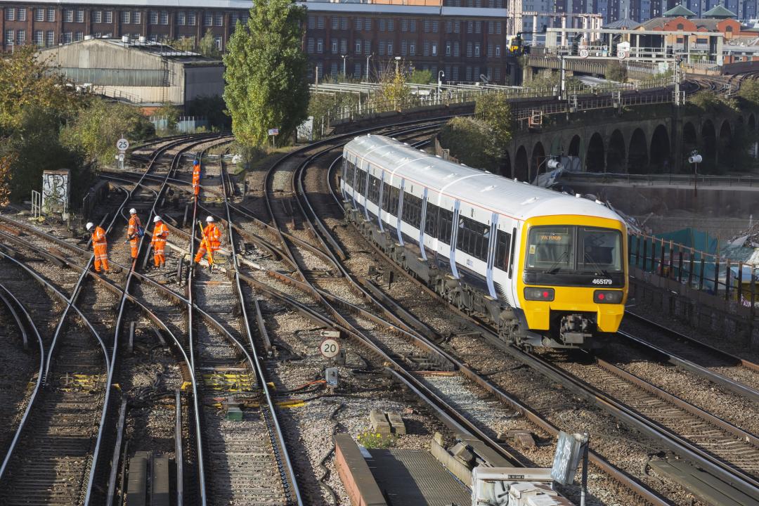 Train travelling on the UK route