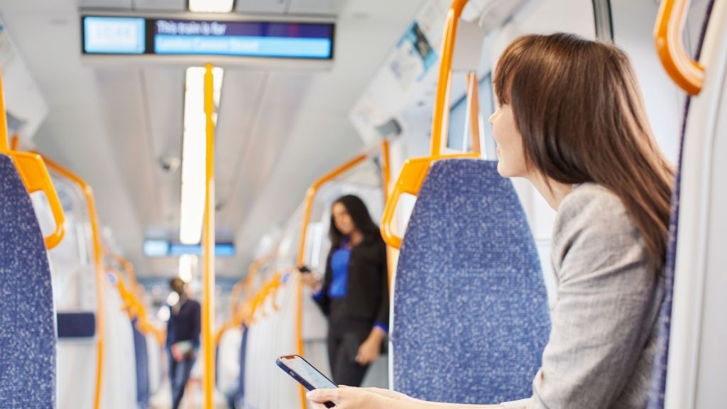 Passenger on train