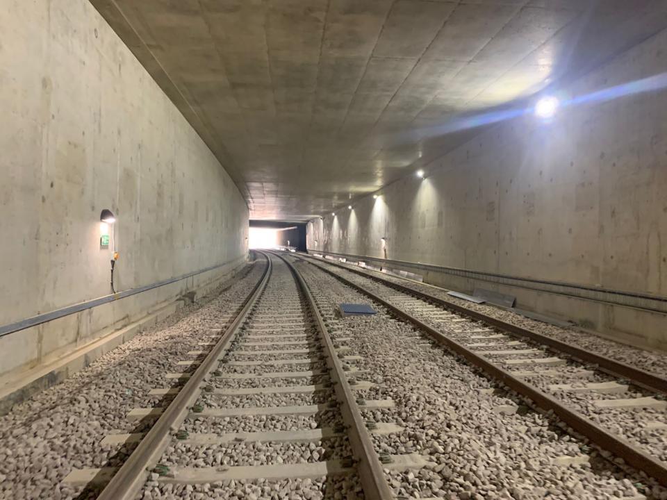 Inside the newly opened Werrington Tunnel