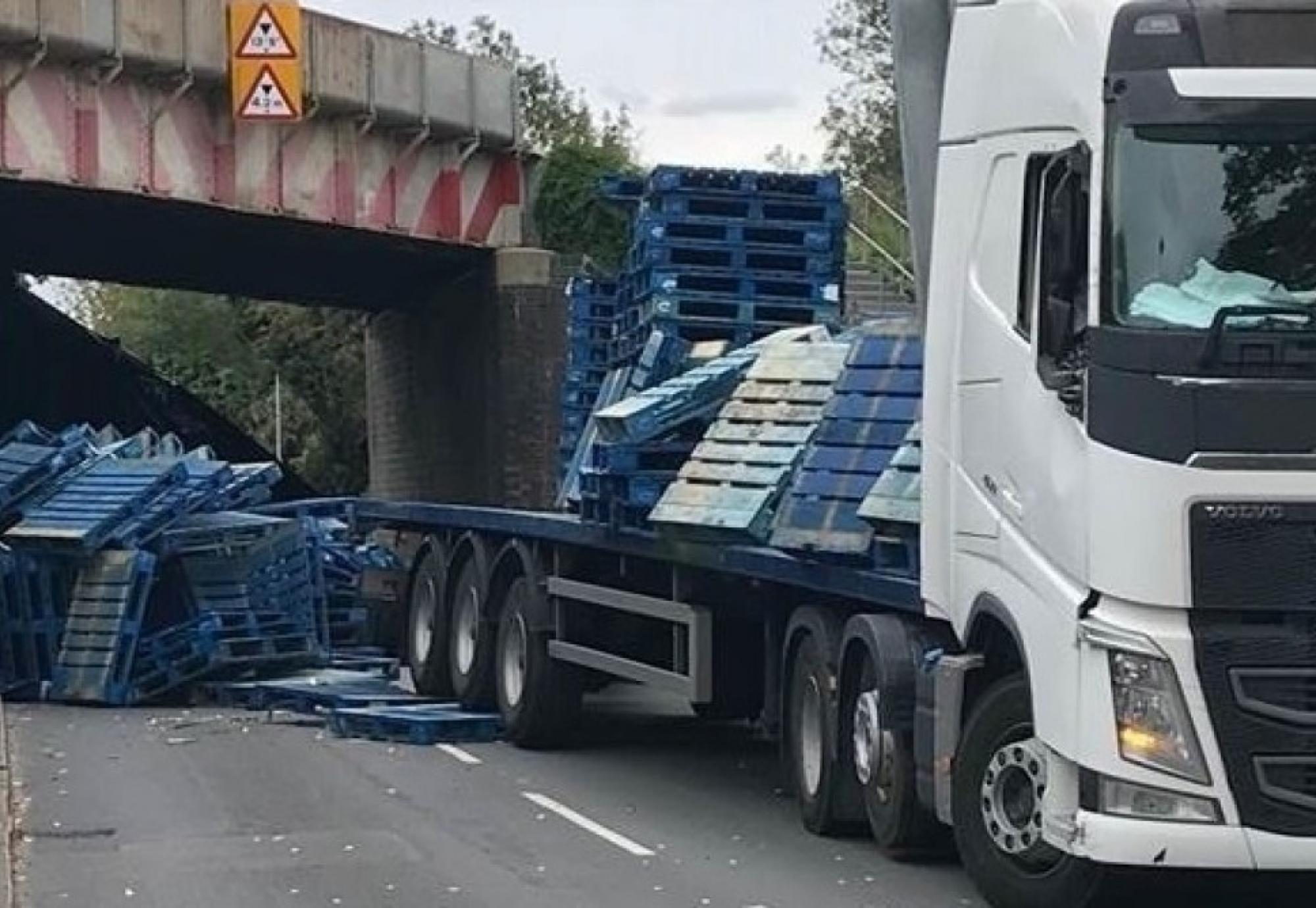 damage caused to the bridge by a lorry 