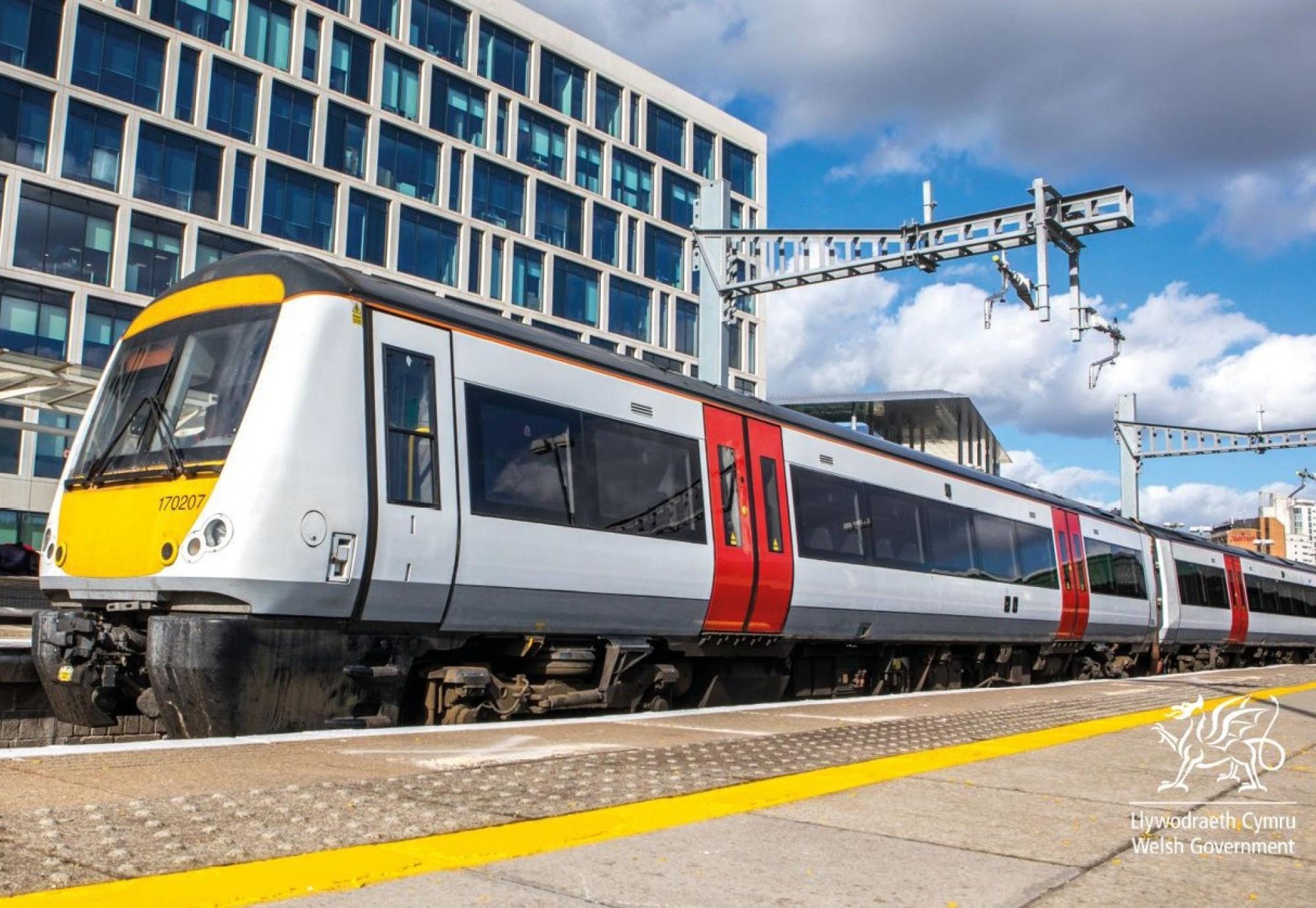 Transport for Wales train on track 