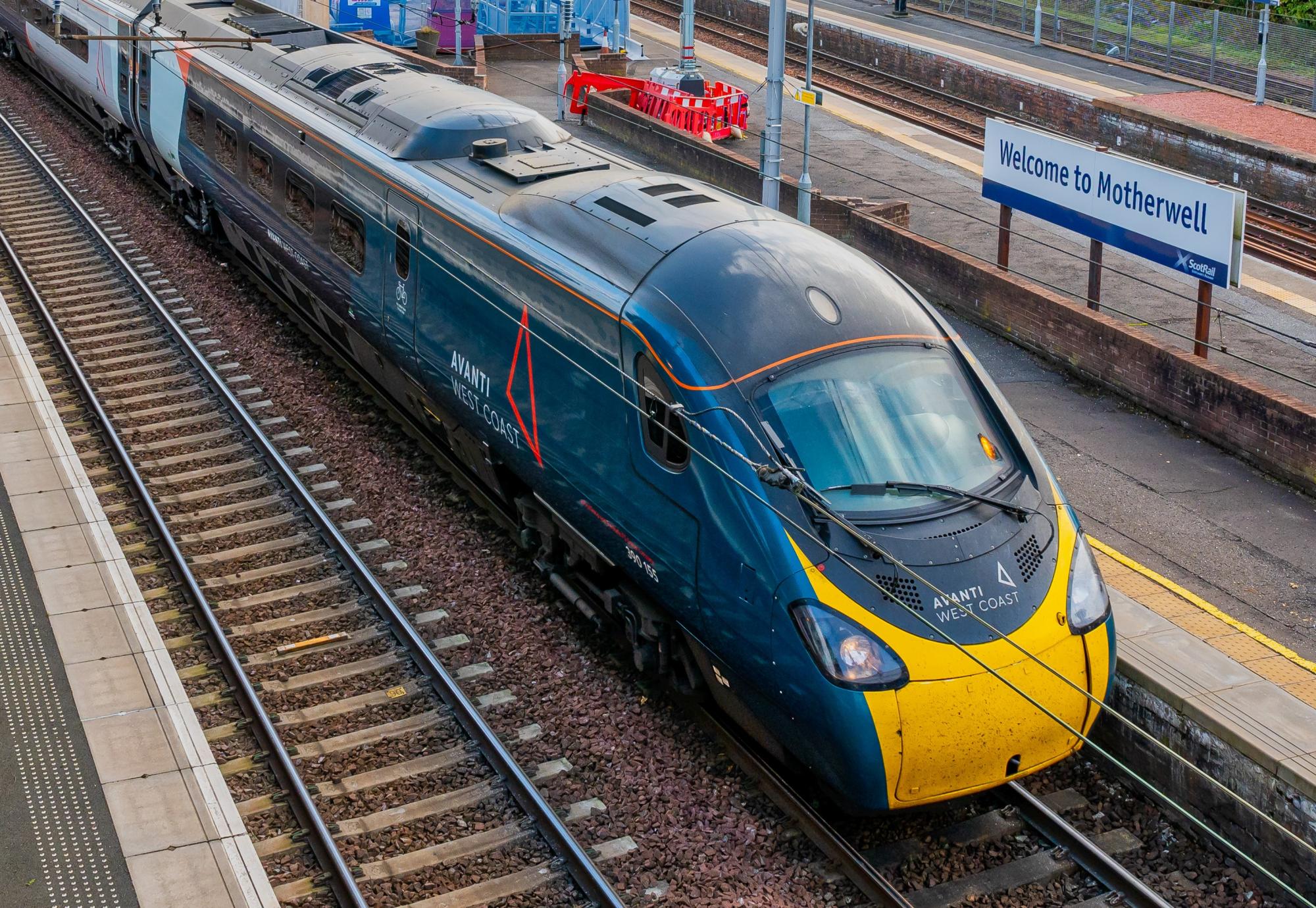 Avanti West Coast train at Motherwell station 