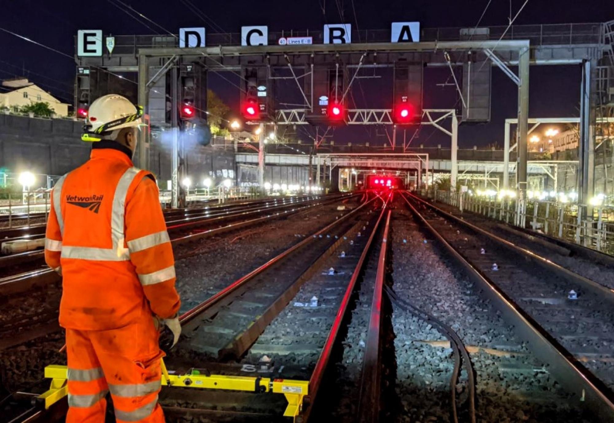 Worker on Euston track 