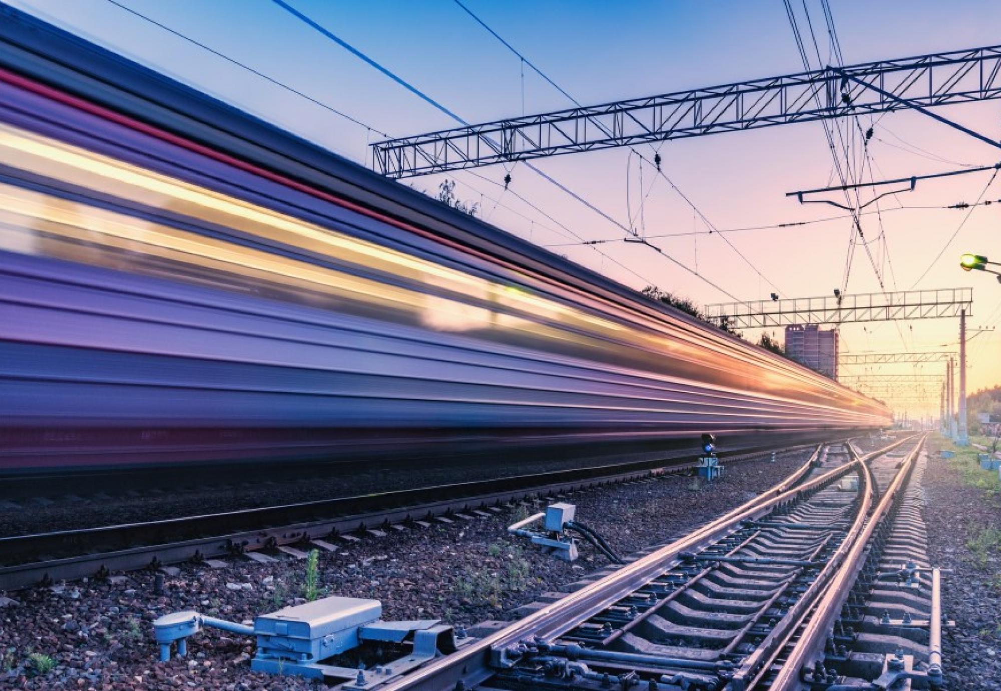 Train moving at high speed 