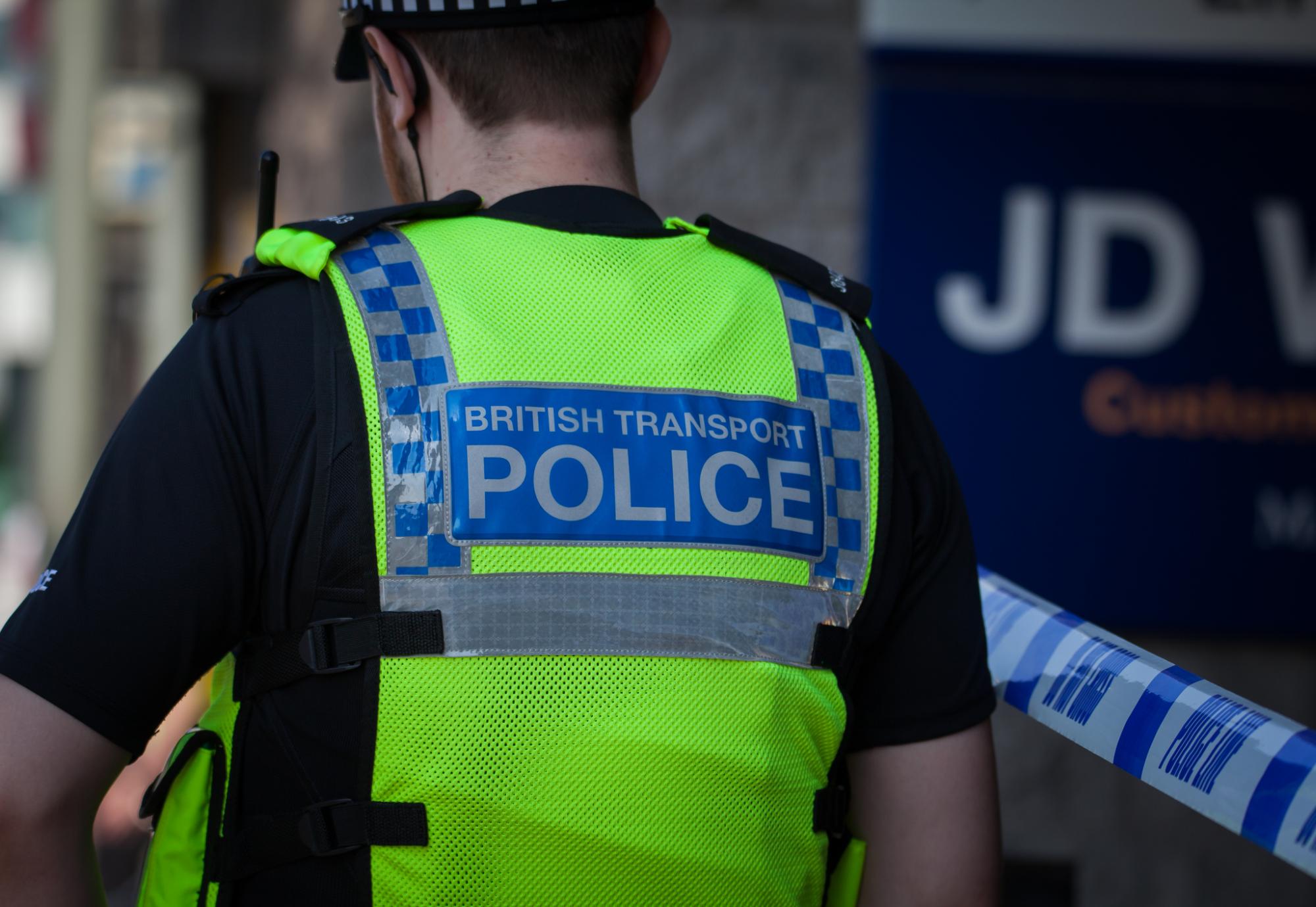 Back of a British Transport Police officer