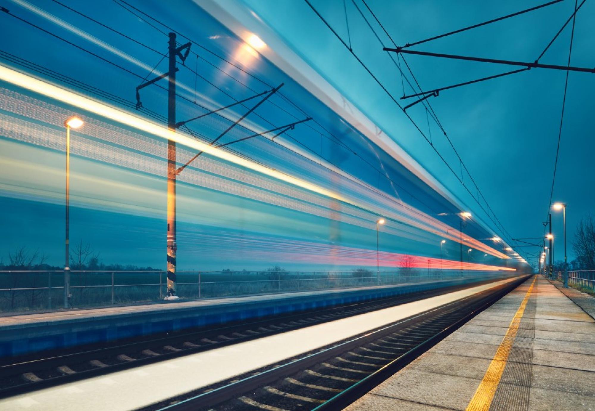 Train travelling at High Speed 