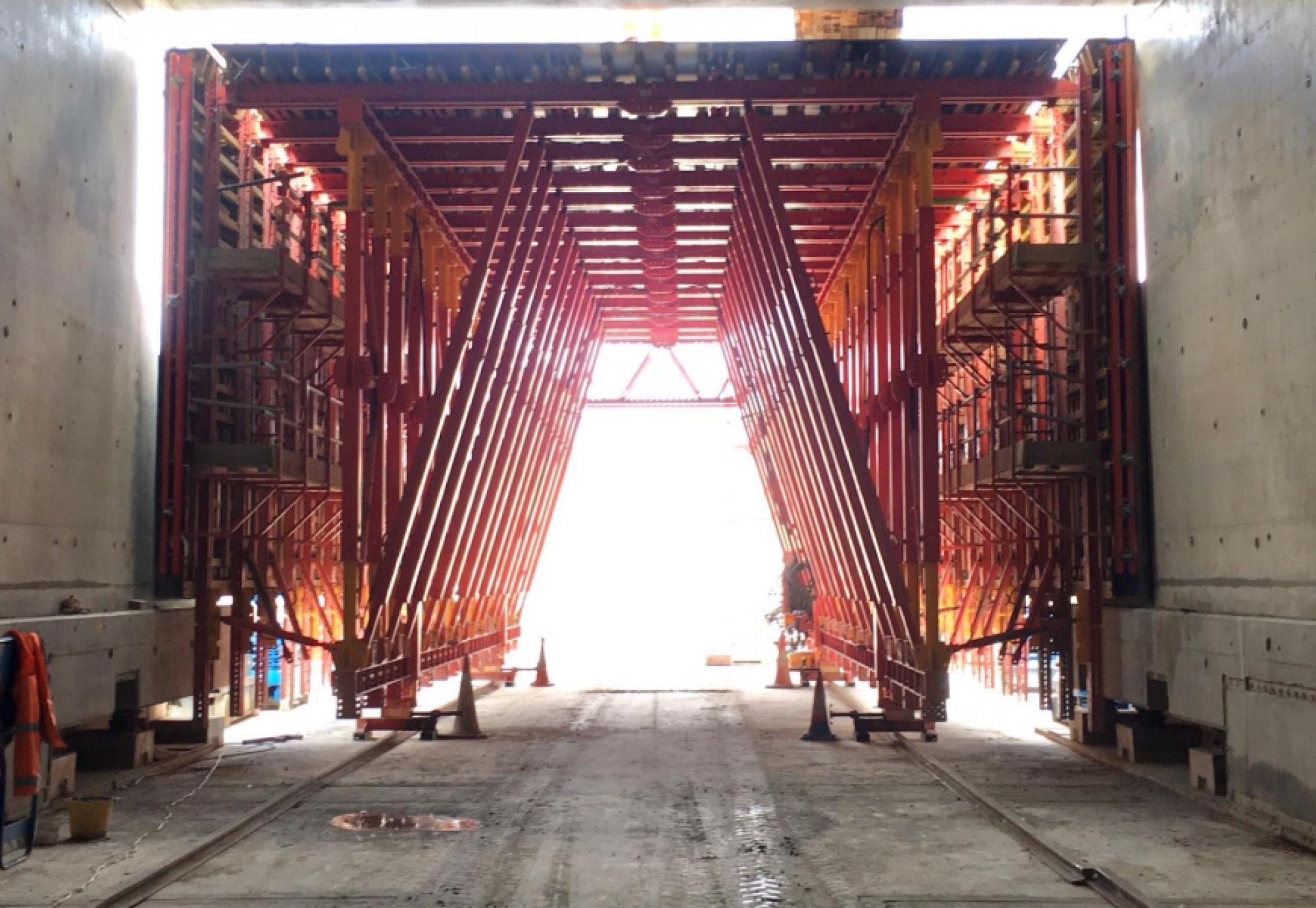 Inside the concrete structure at Werrington