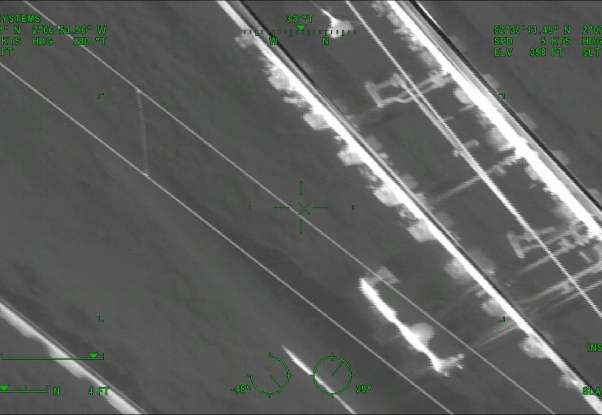 Thermal image of heated section of track at Wolverhampton station