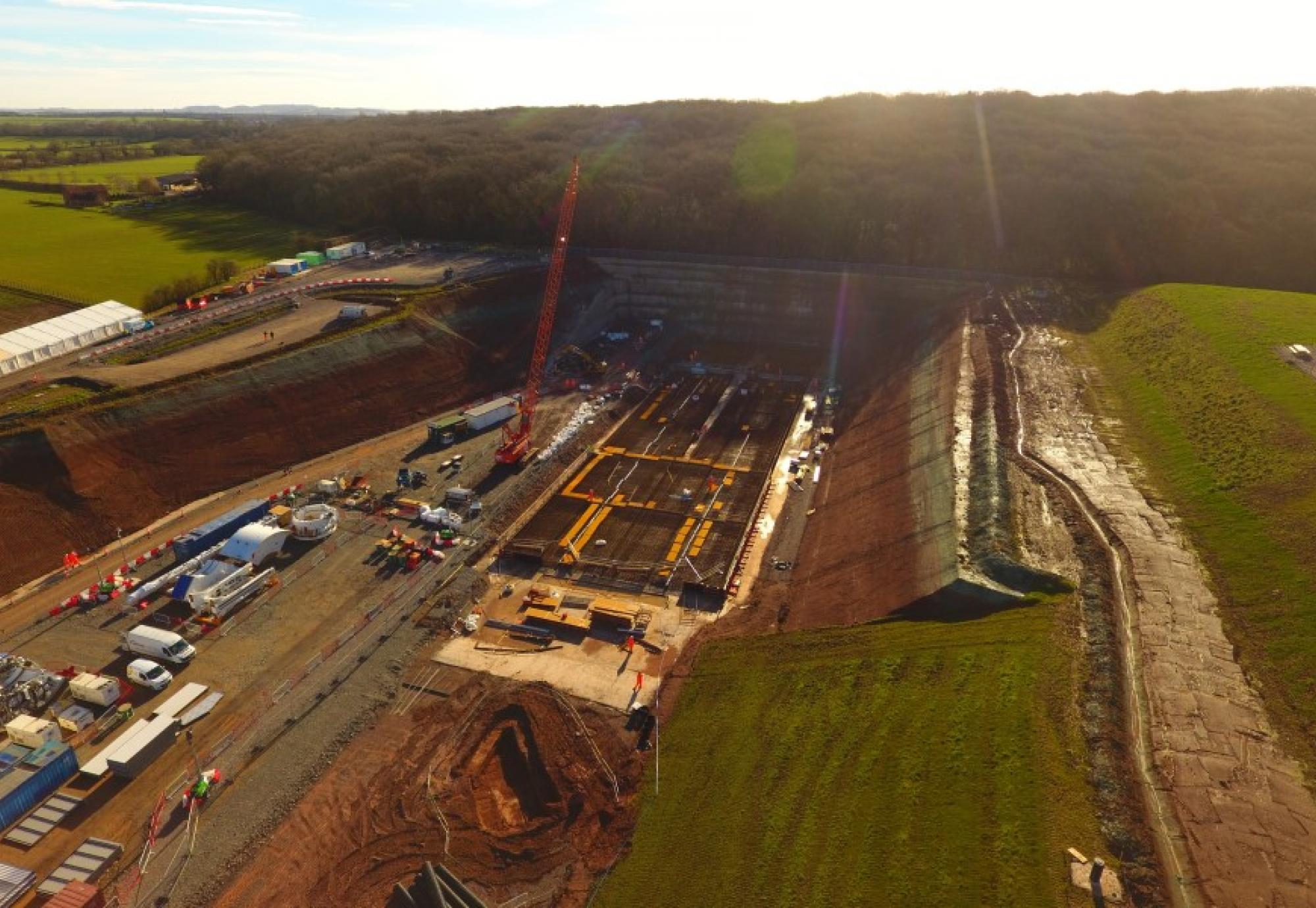 HS2 north portal site ready for tunnel boring machine 