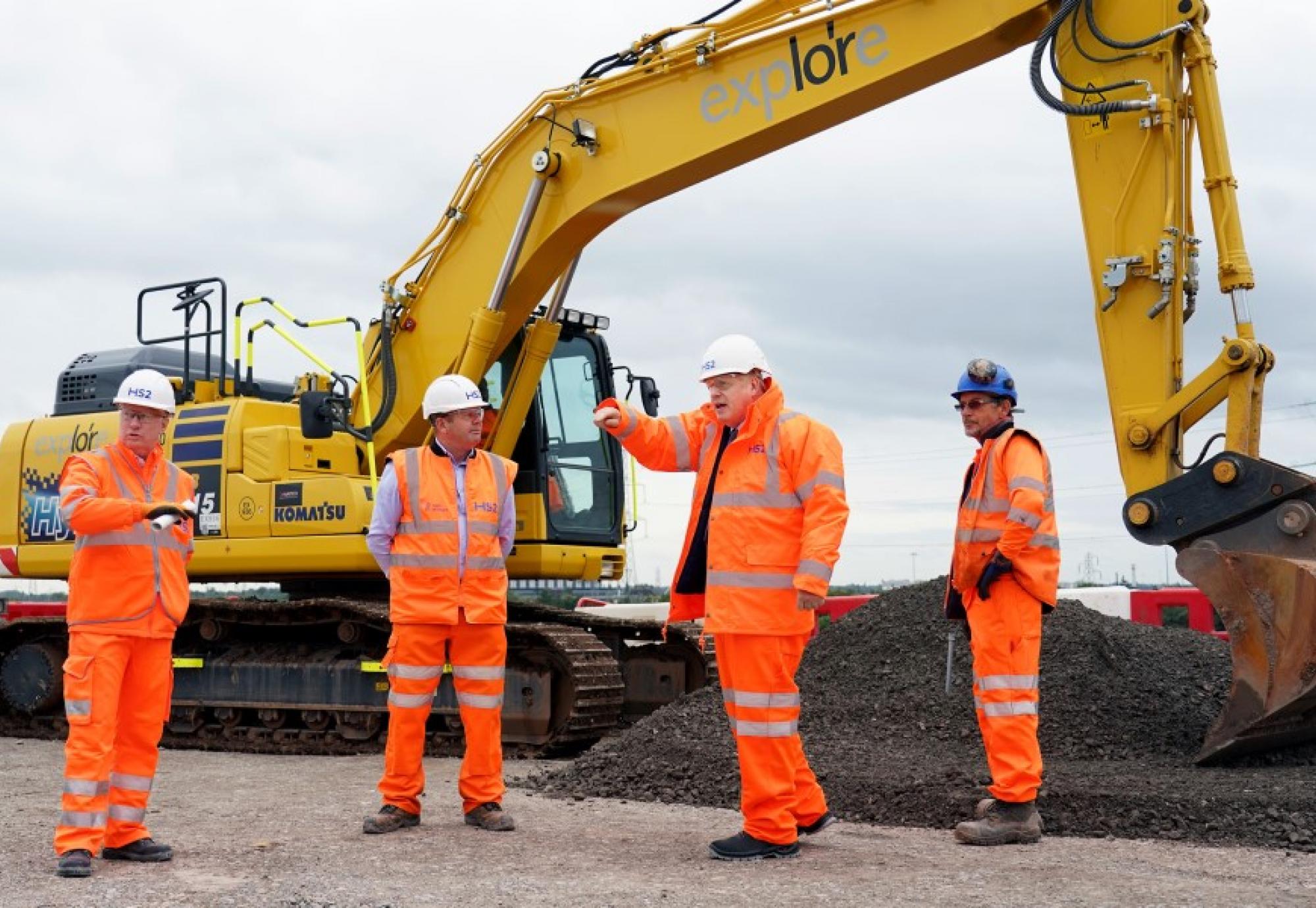 Prime Minister Boris Johnson visits HS2 Interchange Site 