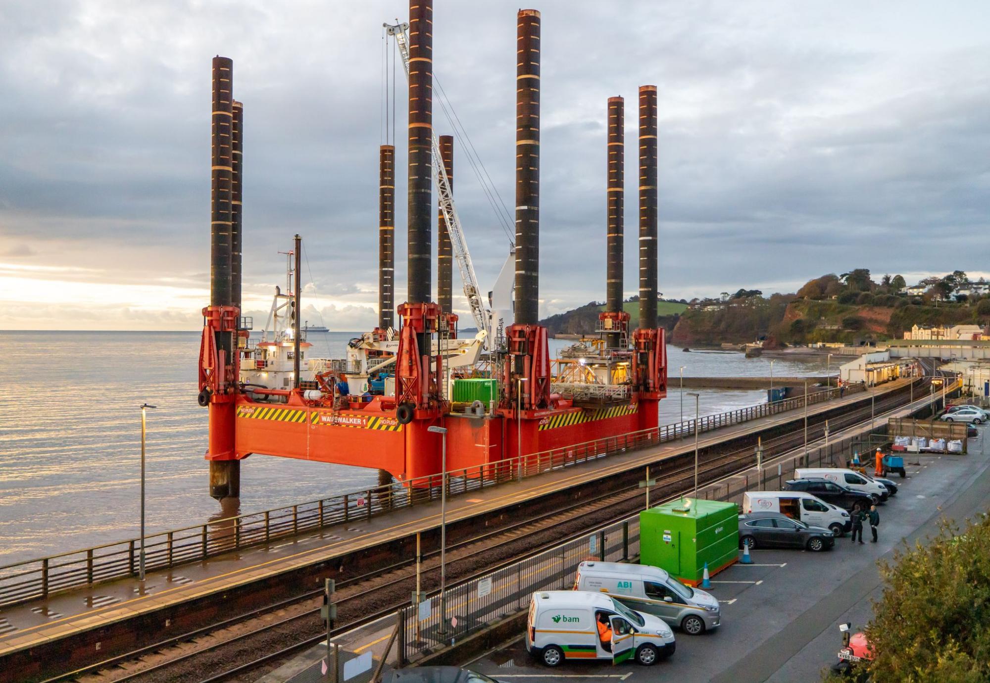 Progress continues on the Dawlish sea wall 