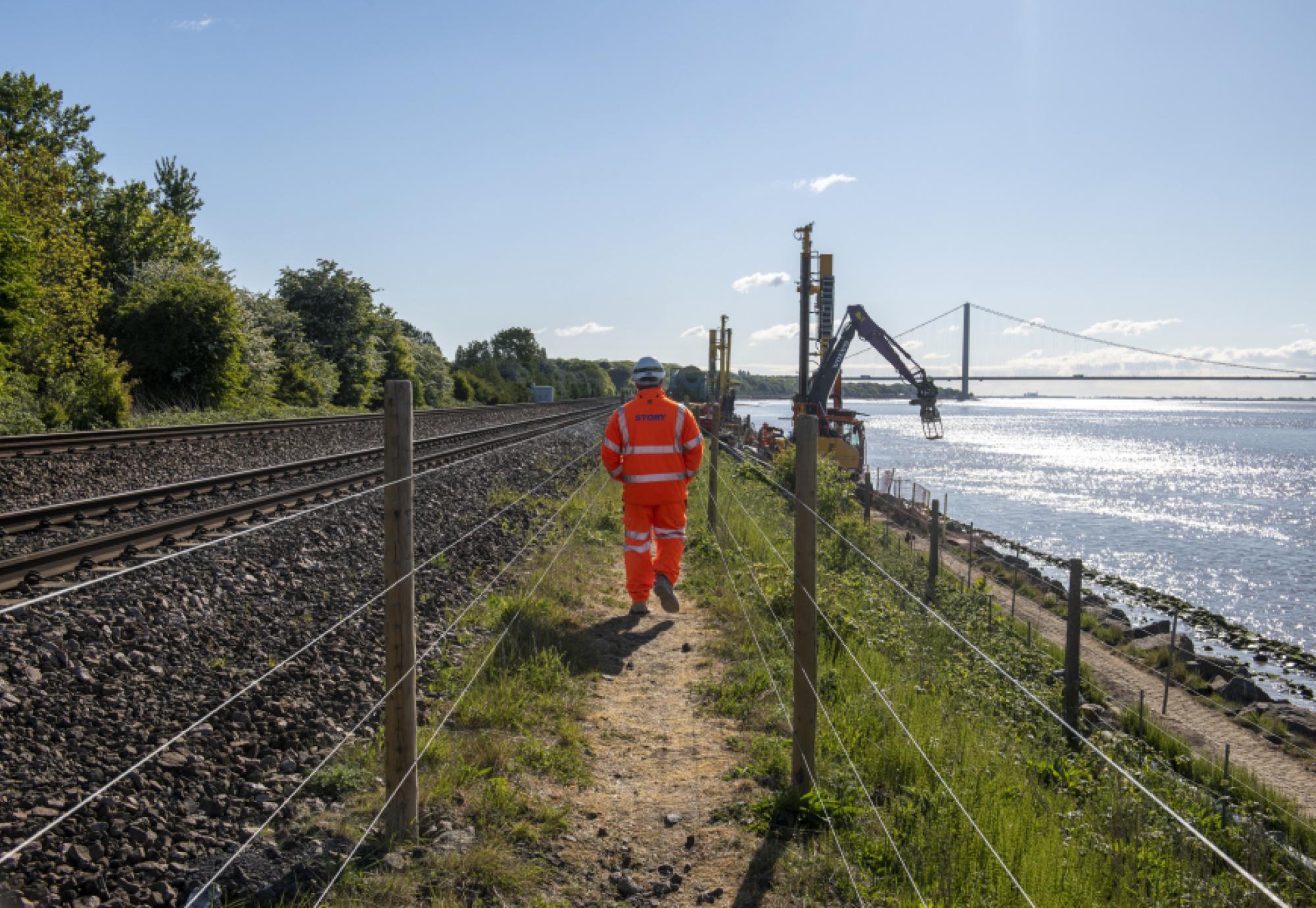 rail worker working on the track 