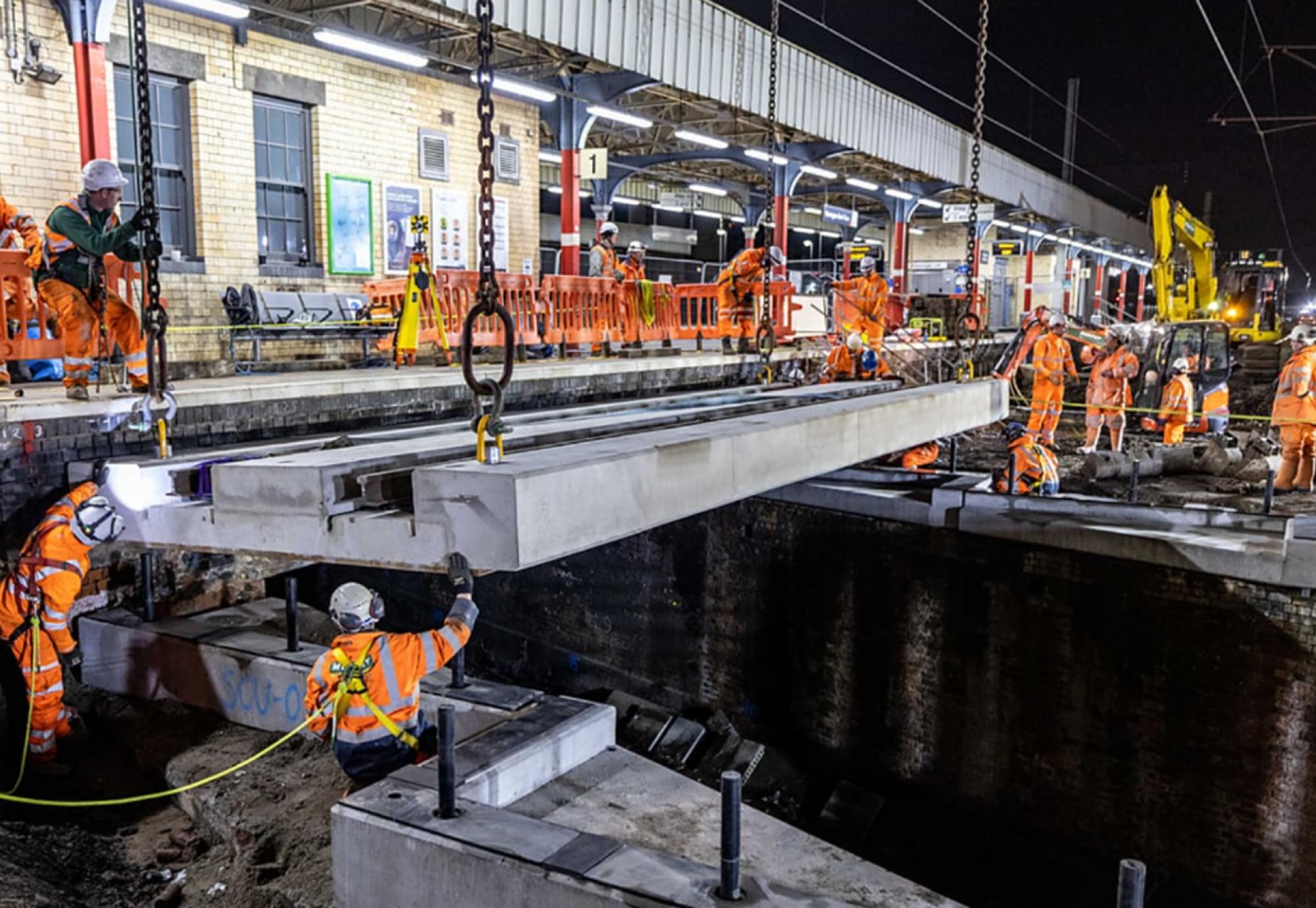 Bridge decks replaced at Warrington Bank Quay station