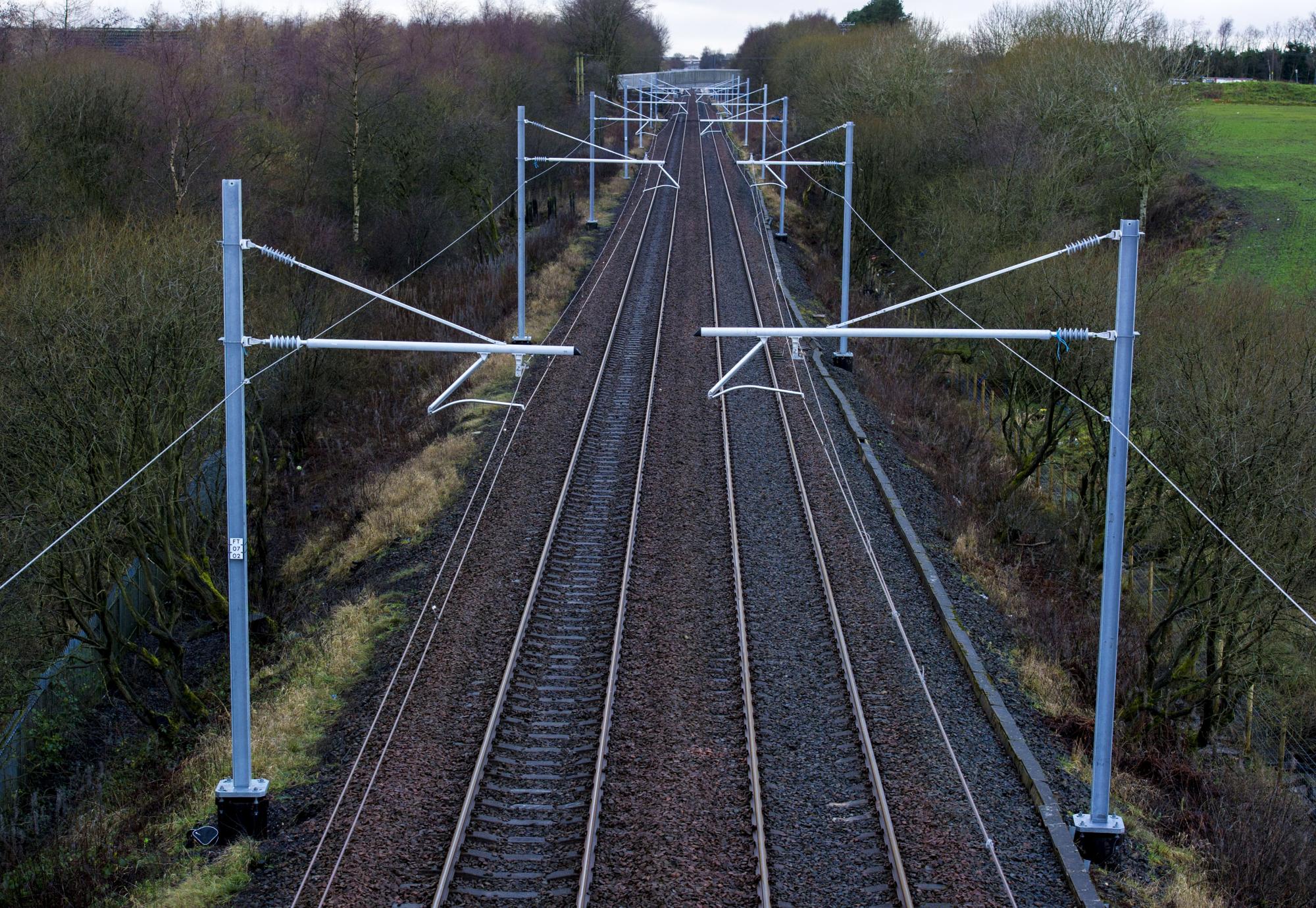 Electrified overhead lines (via Network Rail image library)