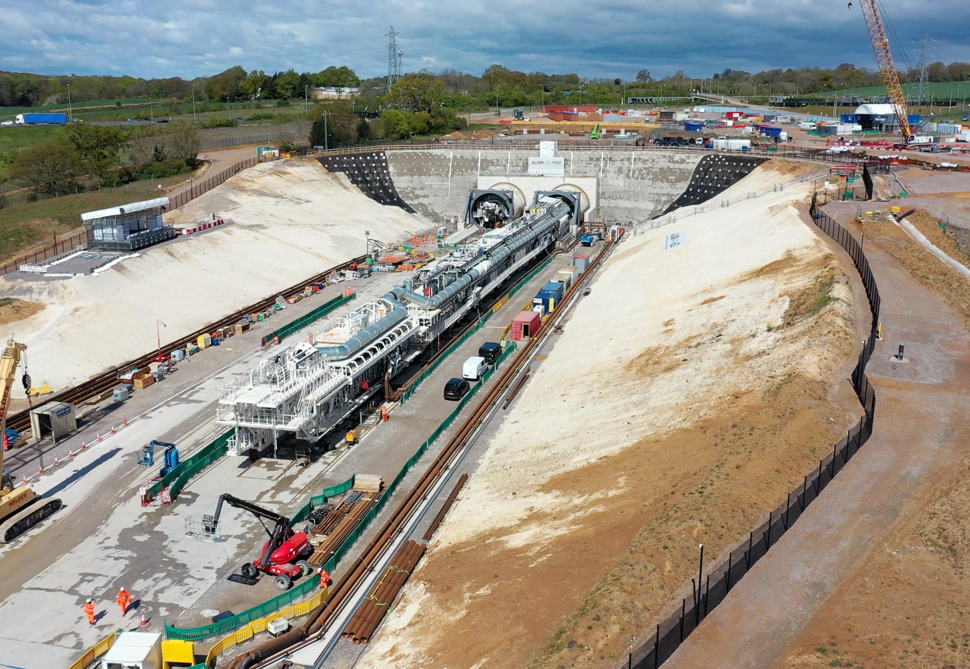 HS2 tunnel boring machines on site