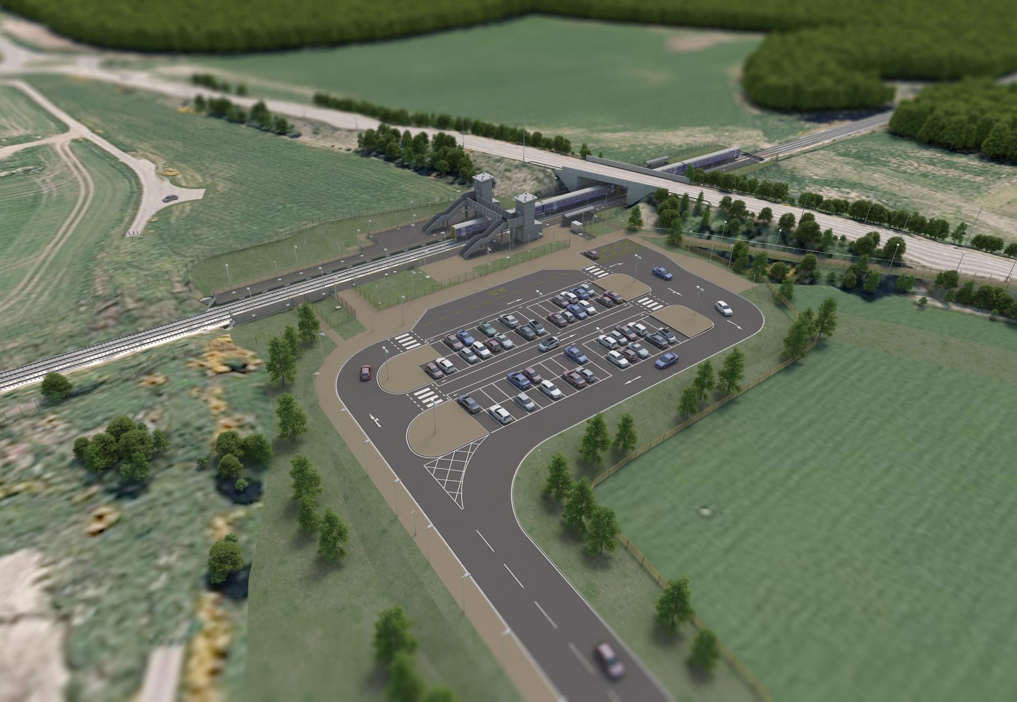 Artist impression of the new Inverness Airport station