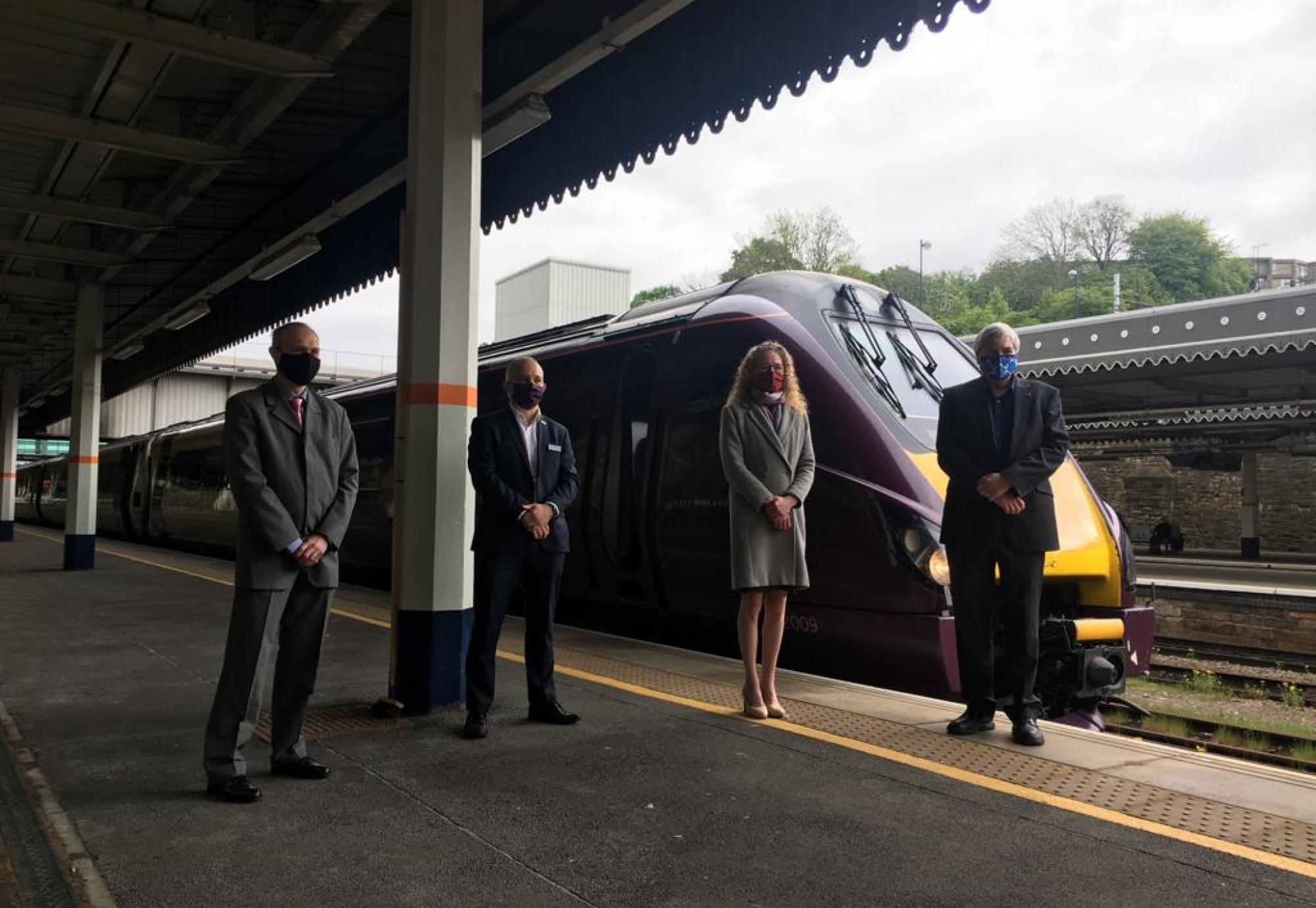 EMR train at Sheffield station