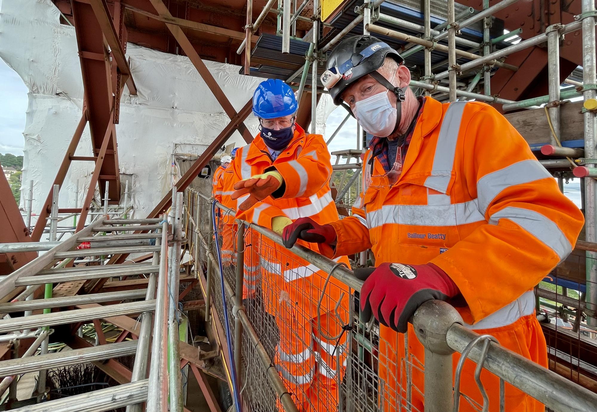 Scottish Transport Minister Graeme Dey on the North Queensferry approach span