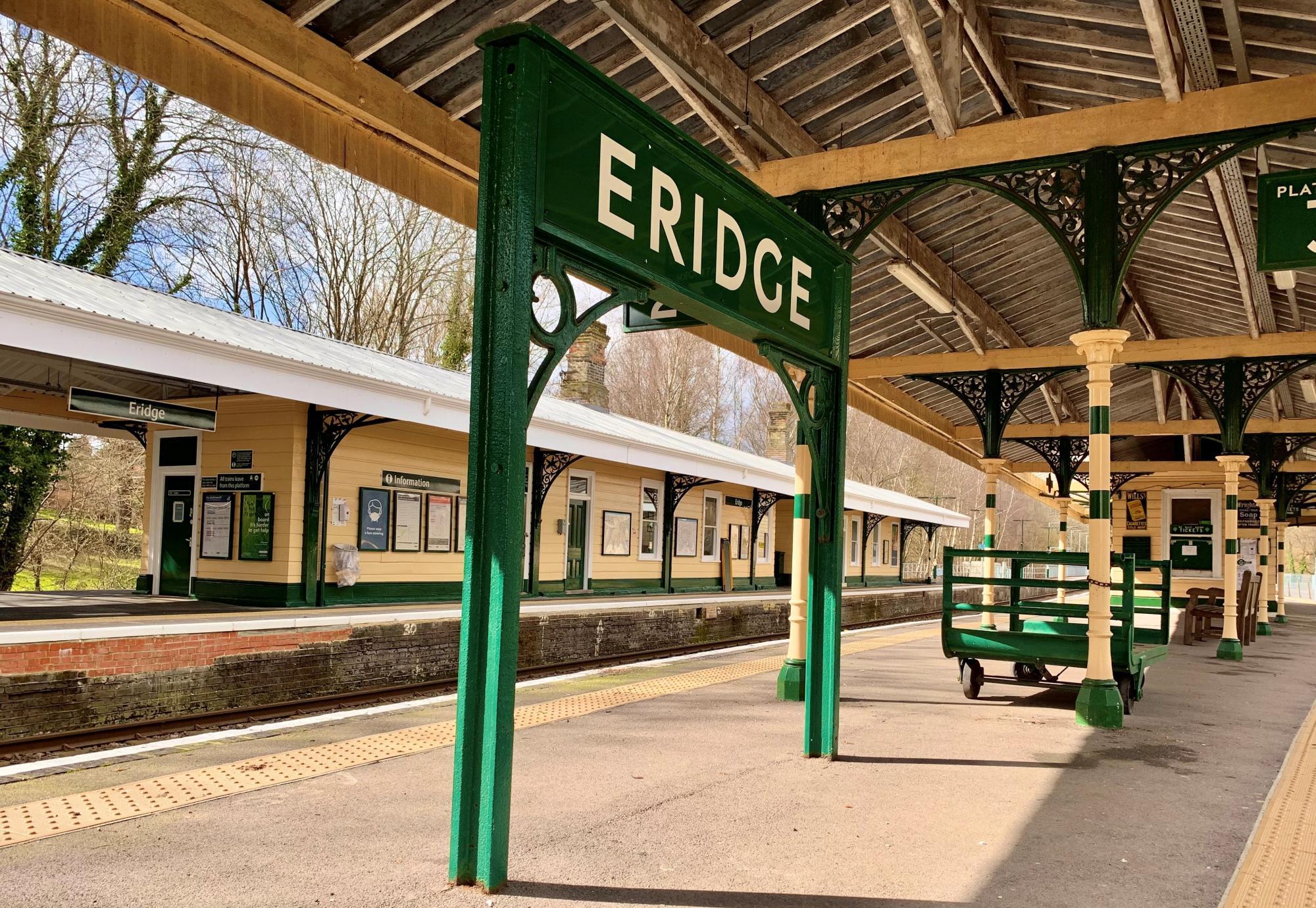 Heritage style signage at Eridge station