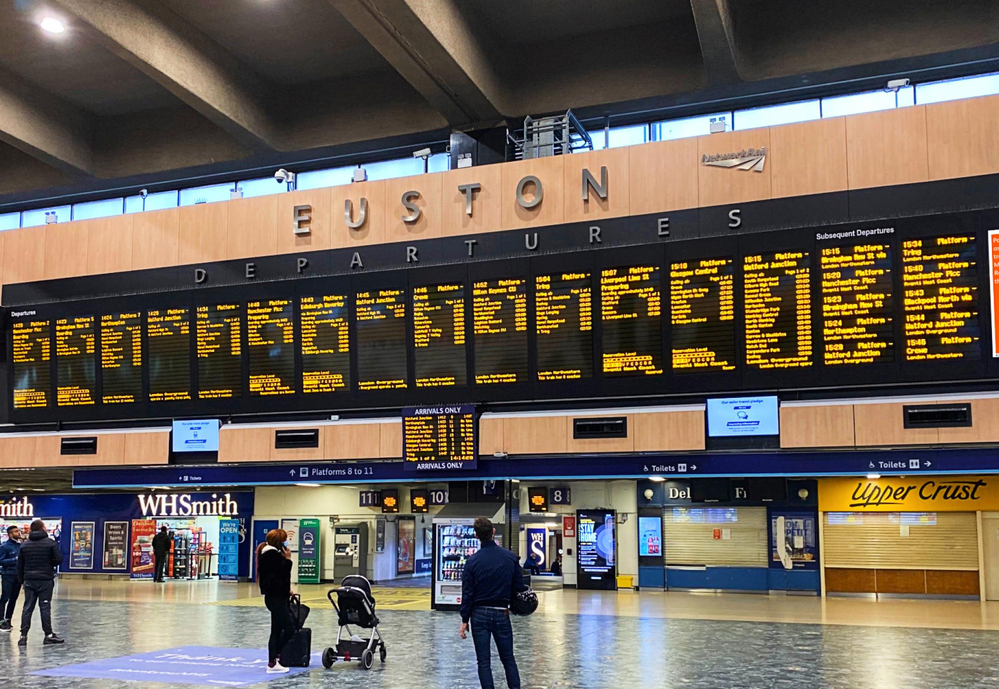 British Sign Language board at London Euston concourse