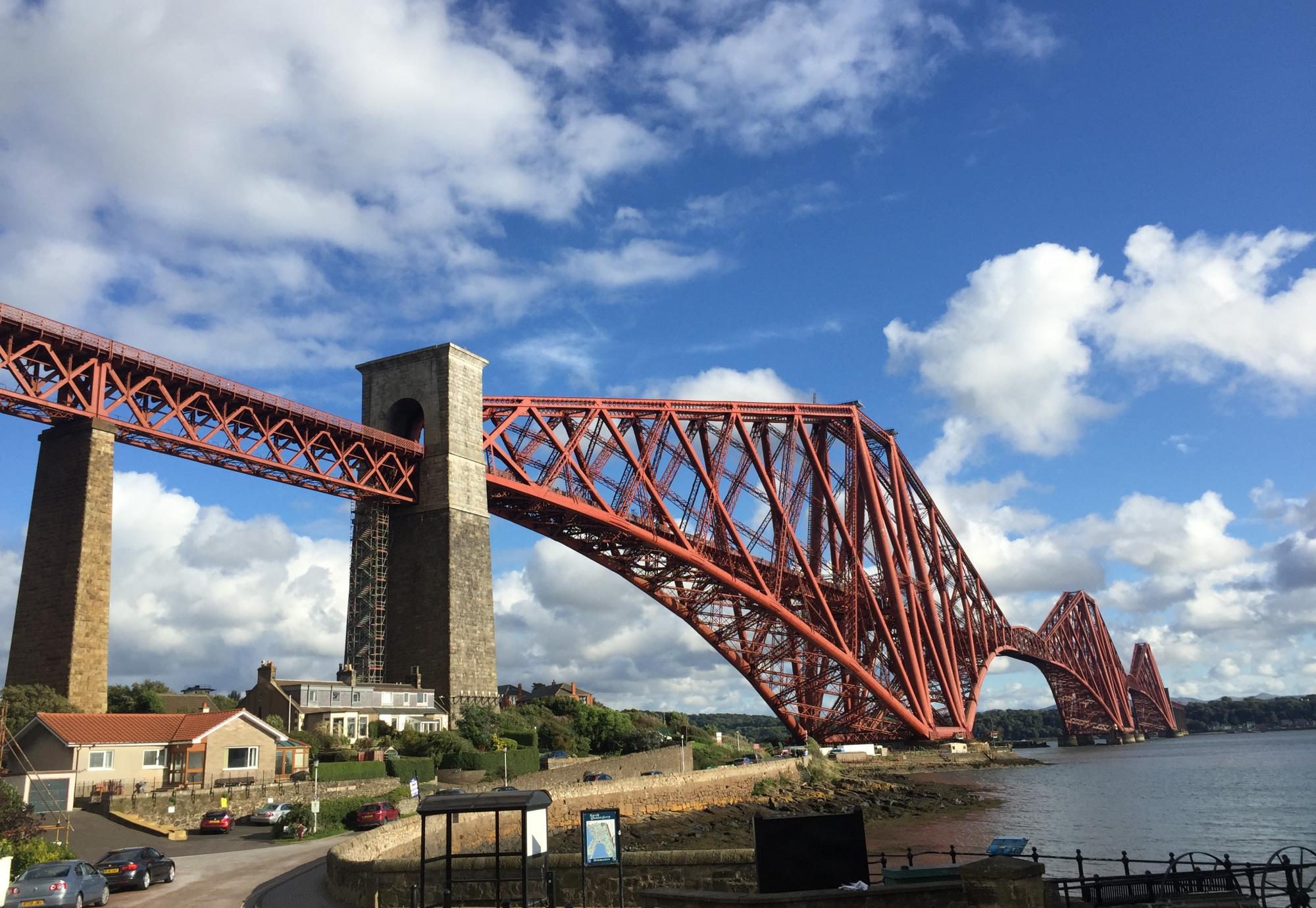 Forth Bridge with the North Queensferry approach span in close focus
