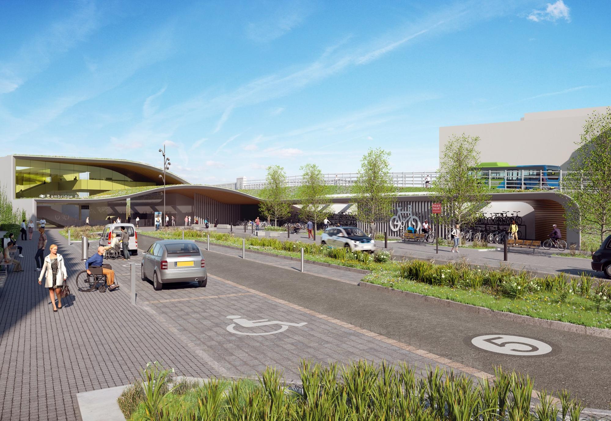 Artist's impression of the proposed Cambridge South station