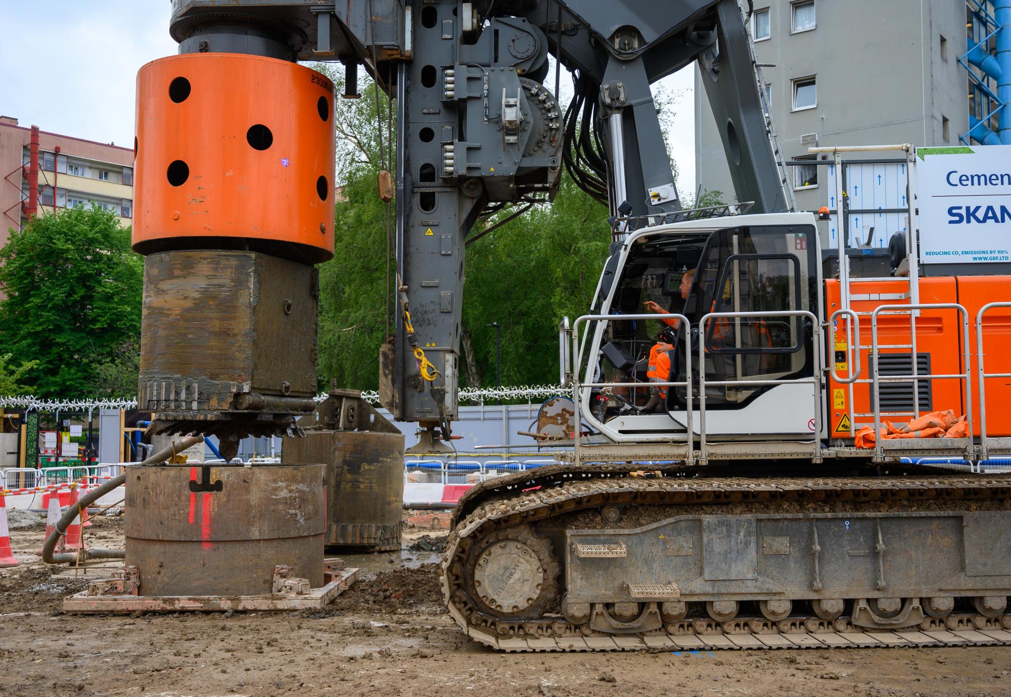 HS2 Piling Rig running on HVO fuel