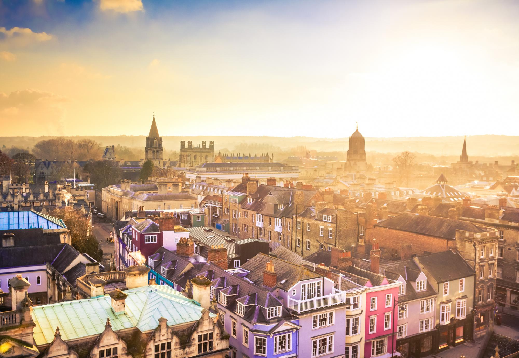 Oxford cityscape at sunset