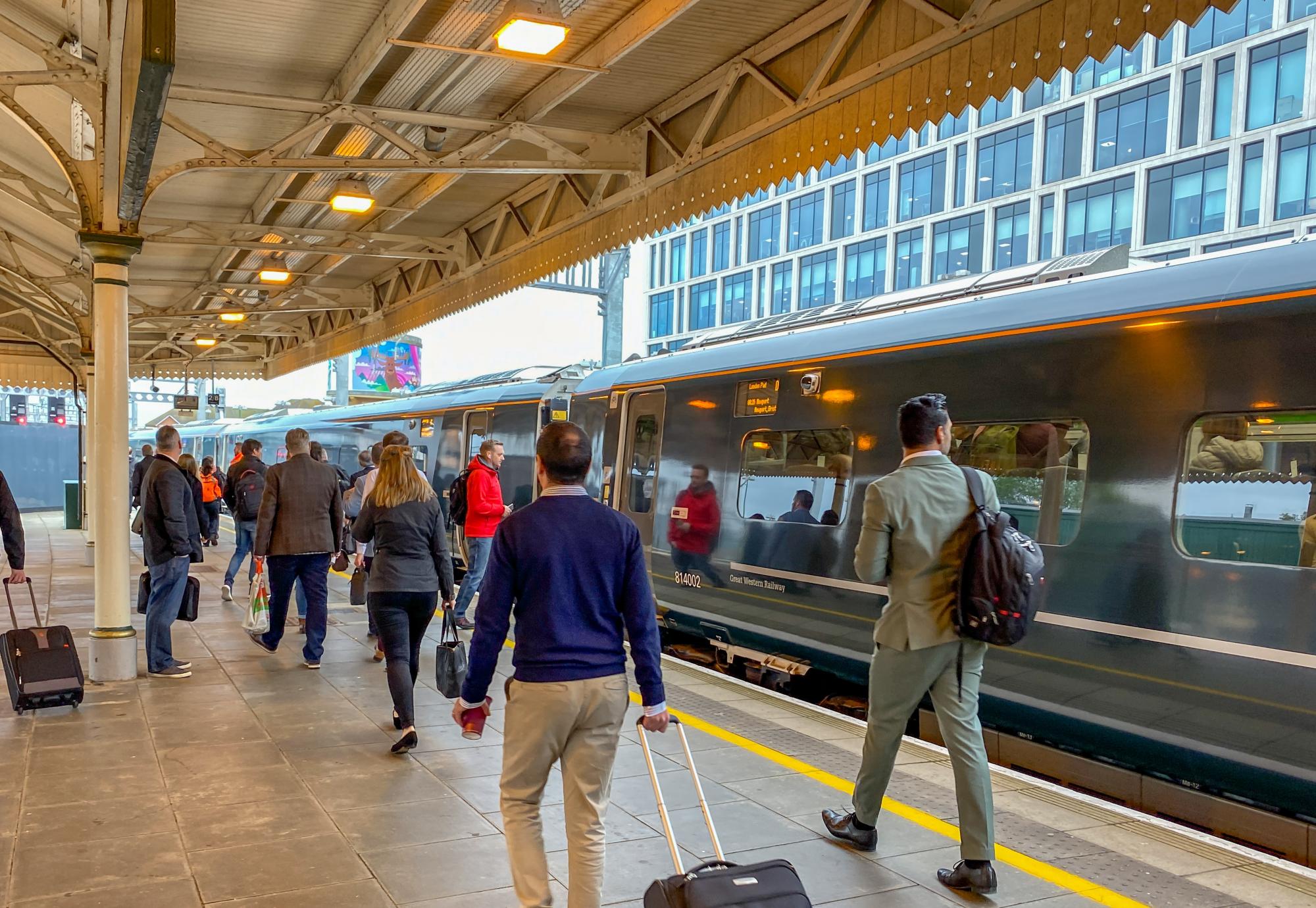 Passengers on a train platform