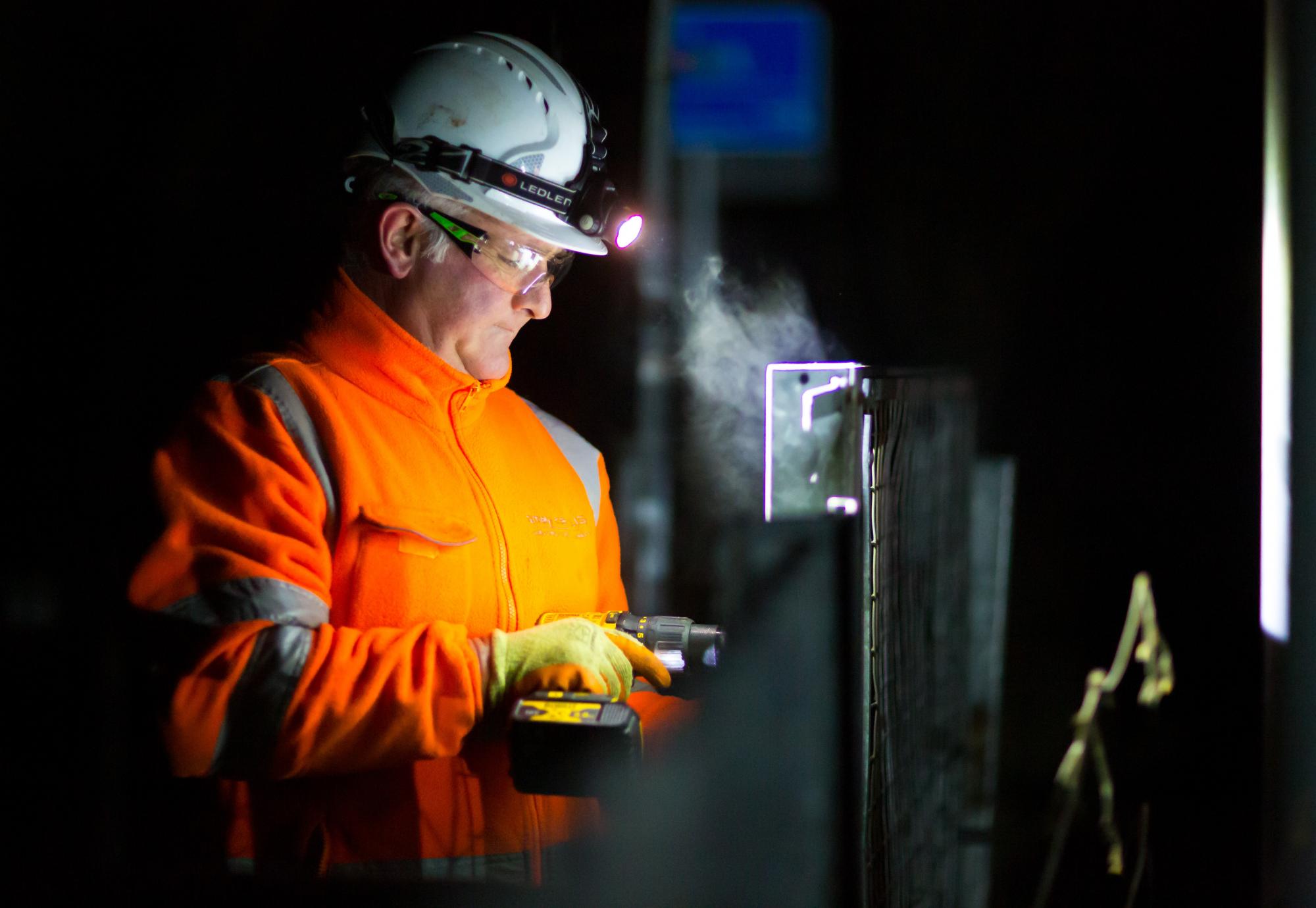 Worker works on South Wales Metro