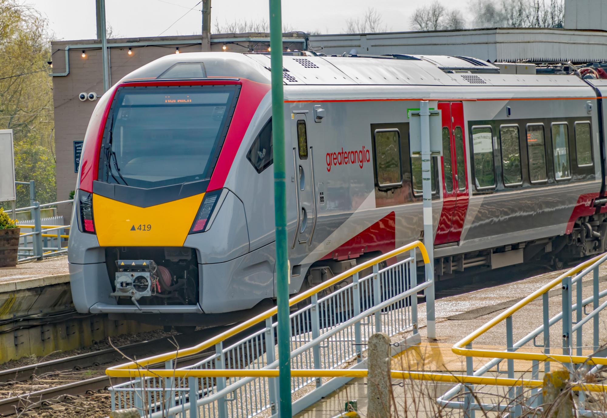 Greater Anglia train at station