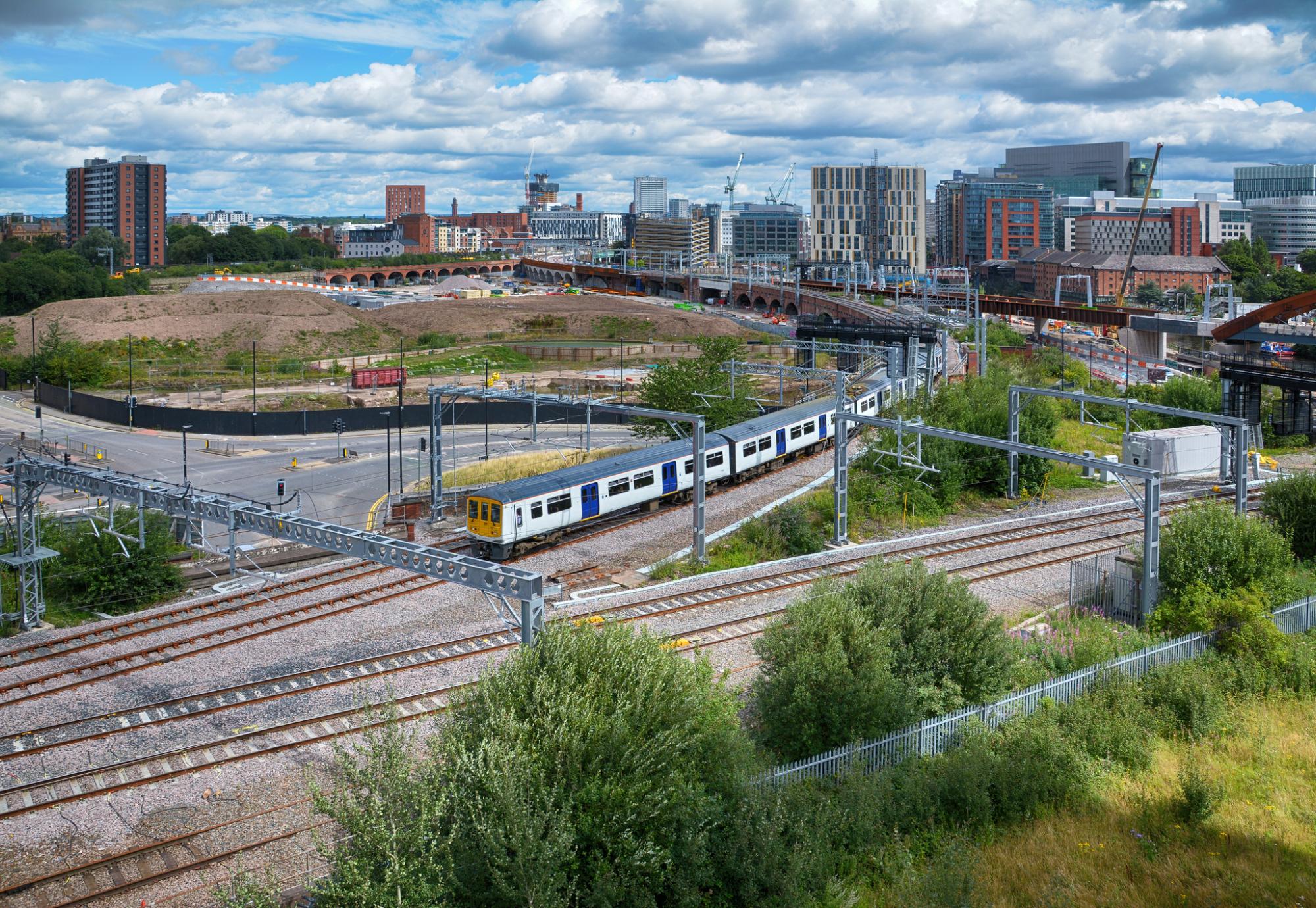 Manchester train running on the network