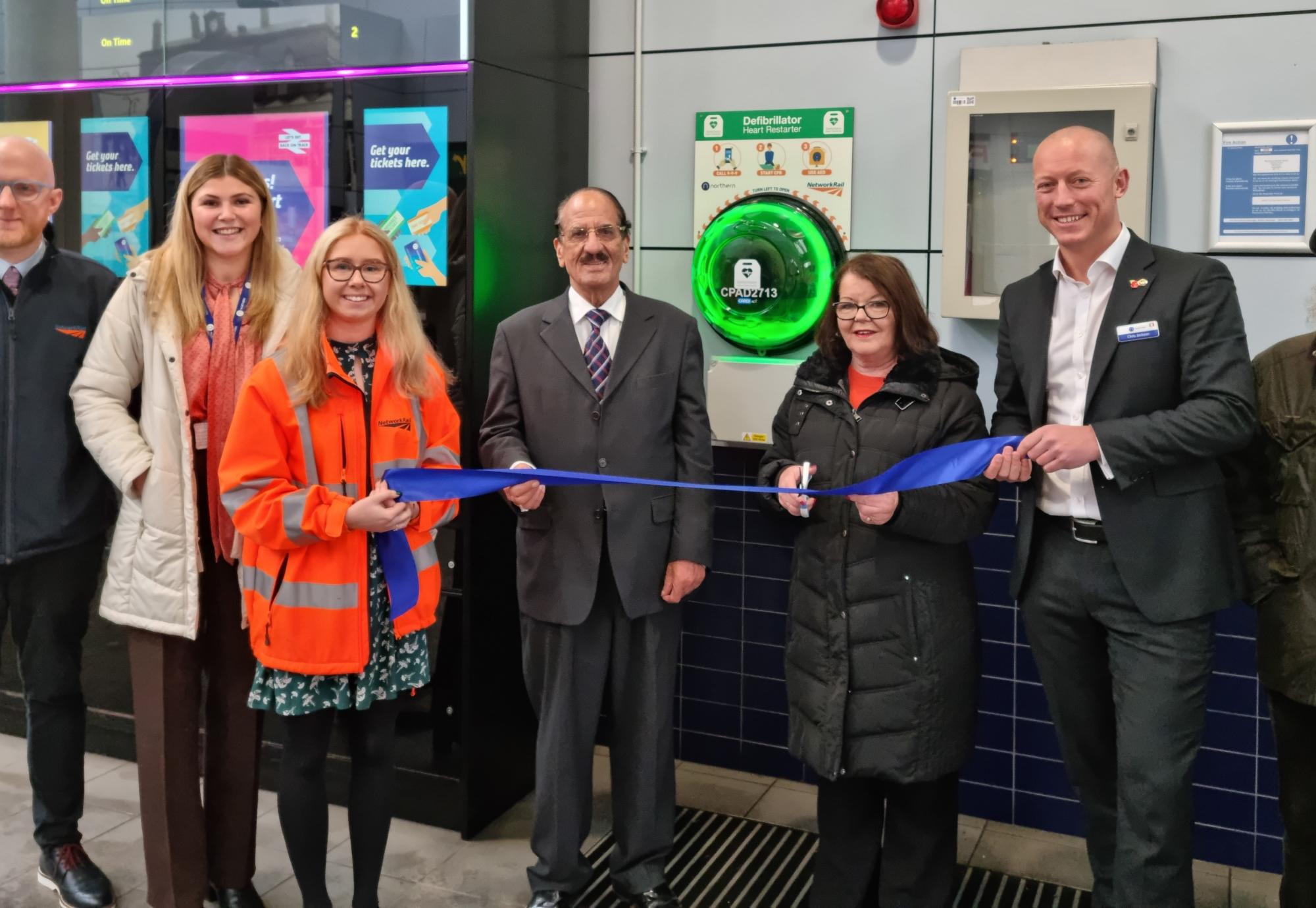 Defibrillator unveiled at Blackburn station