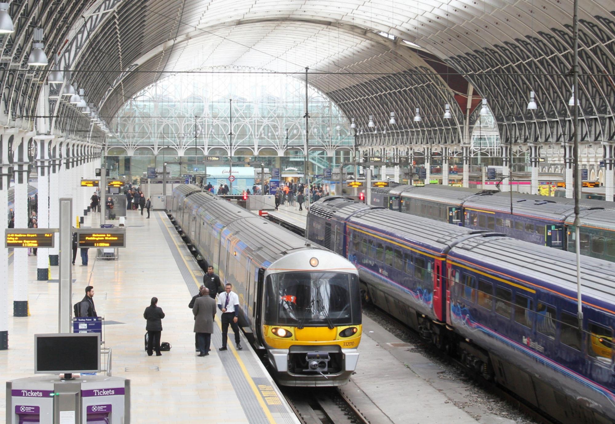 Trains parked at station