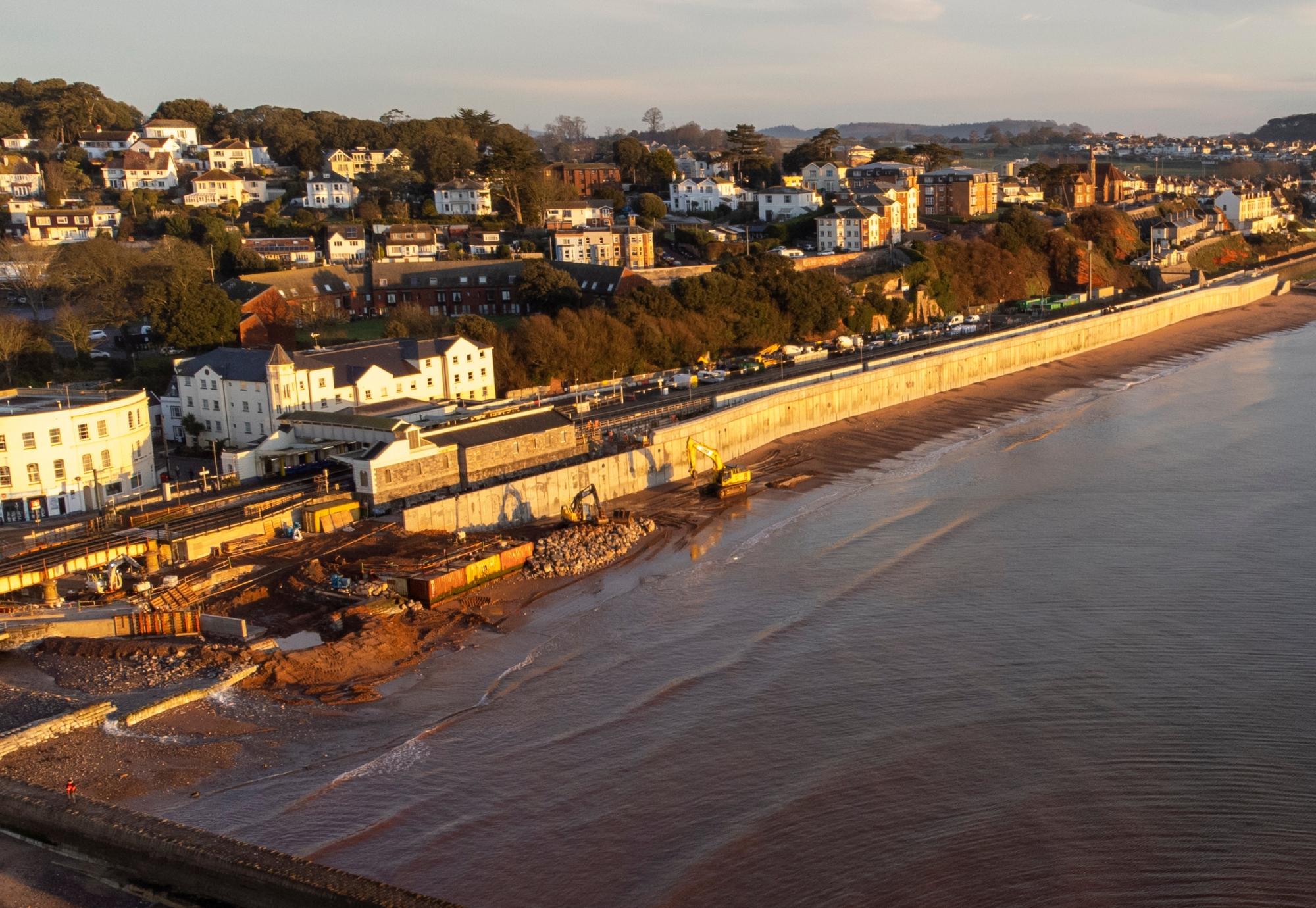 Sea wall at Dawlish station