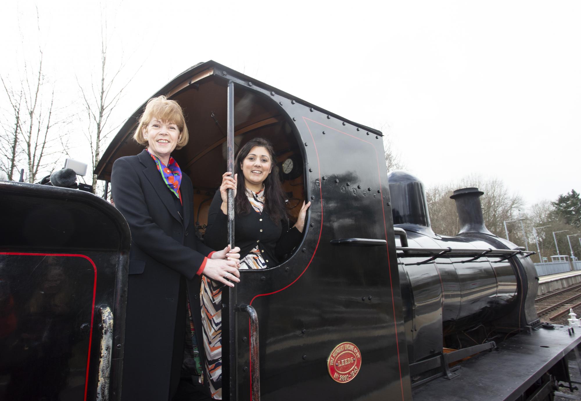 Rail Minister Wendy Morton and Nusrat Ghani MP at Eridge station