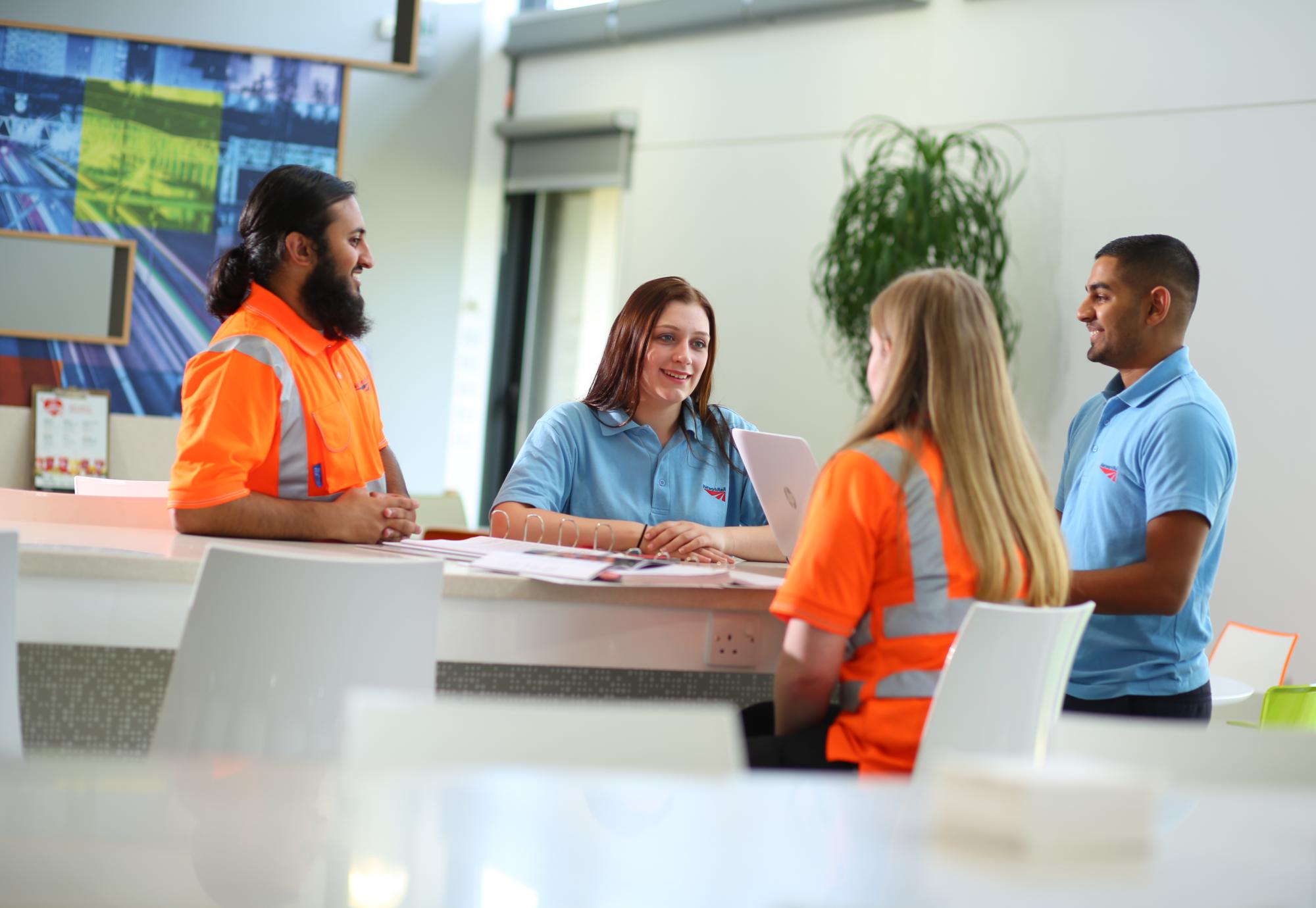 Apprentices from Network Rail learning in the industry