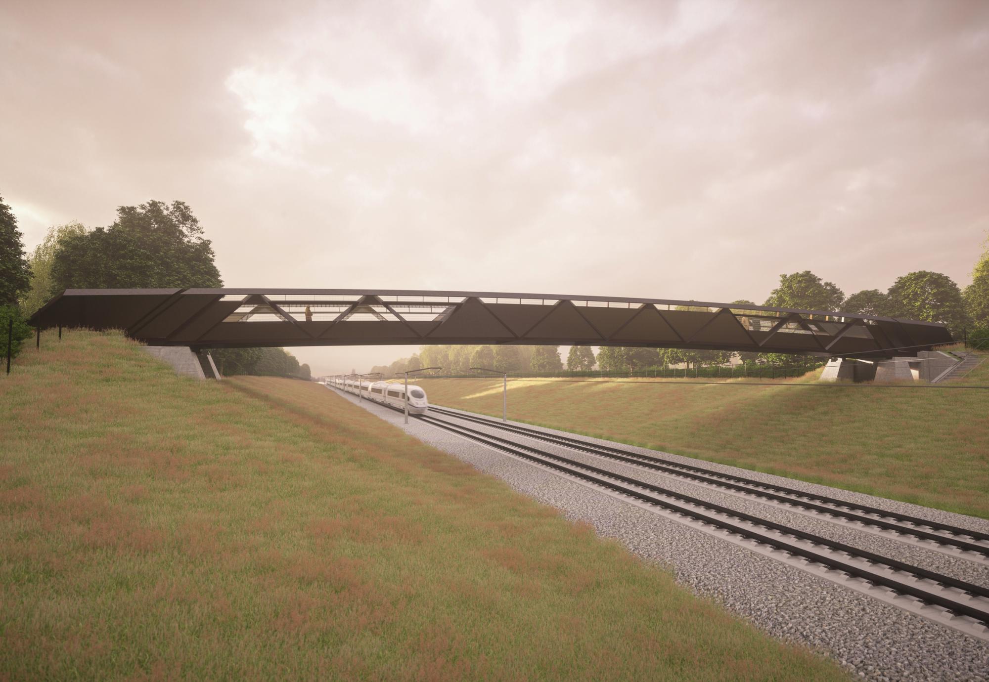 Rural footbridge design, via HS2 