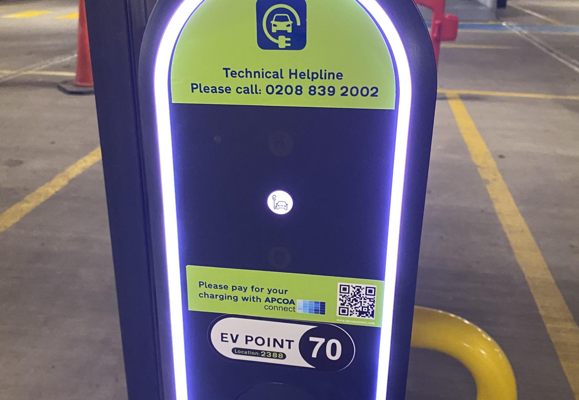 EV charging point, via Network Rail 