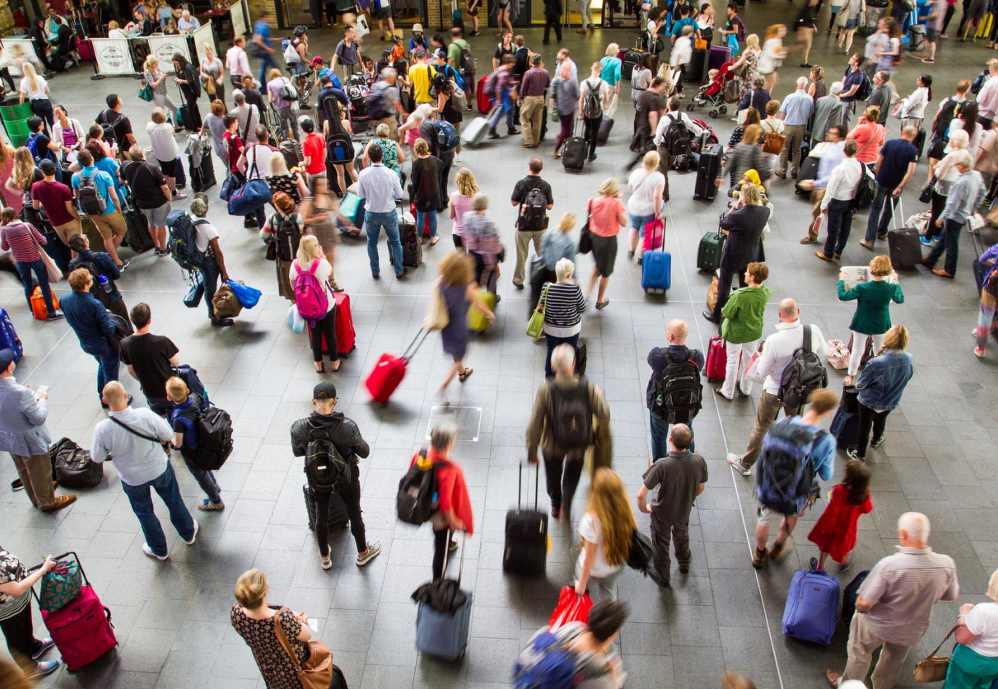 Busy rail station 