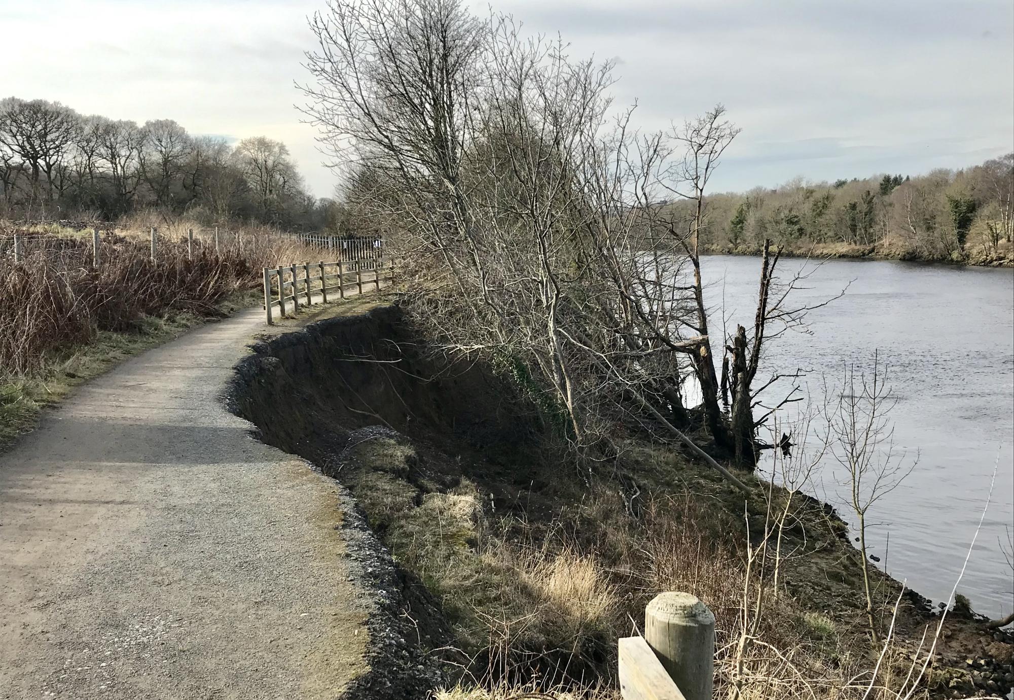 Walkway erosion, via Network Rail 