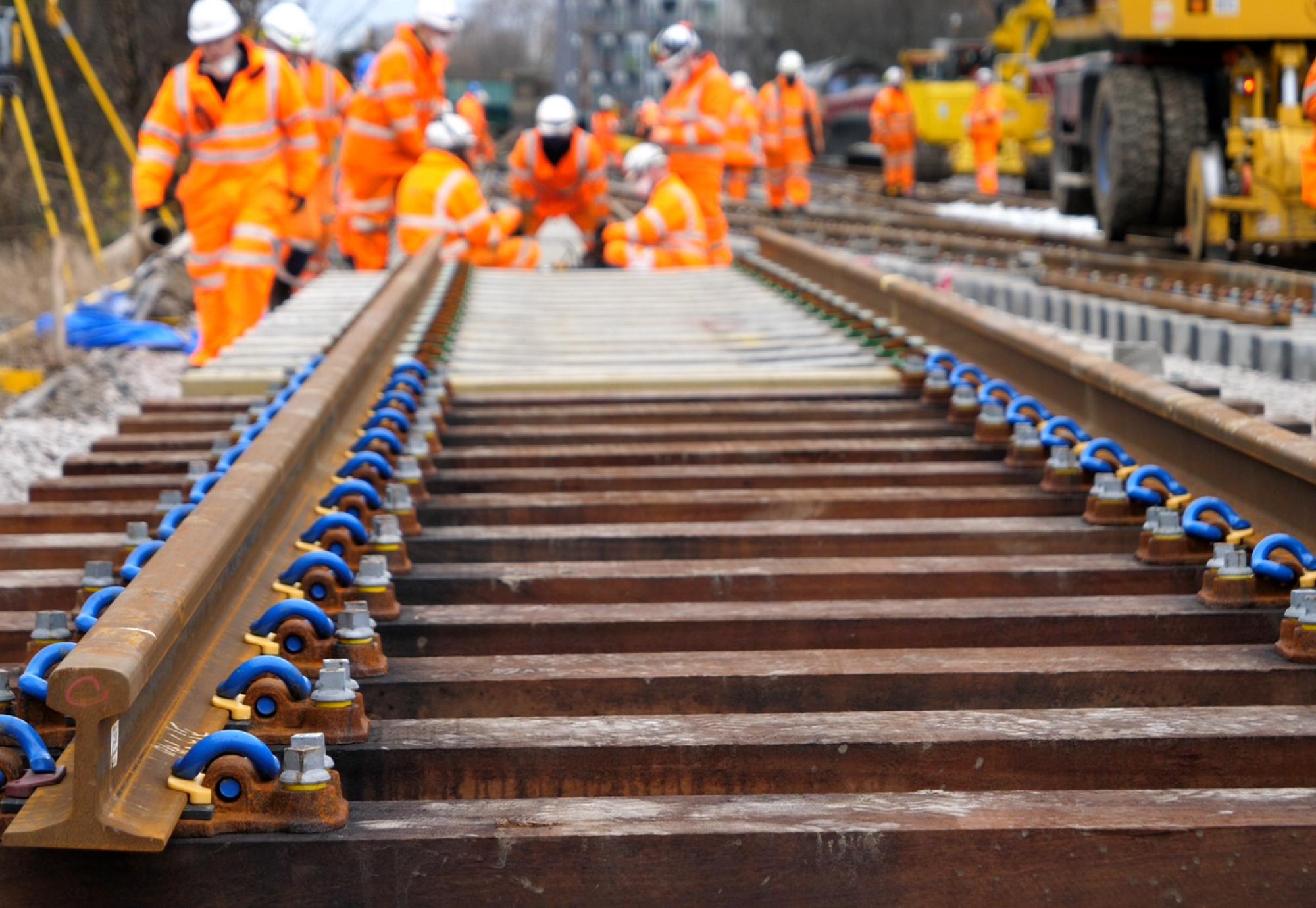 New track being installed during engineering work, via Istock 