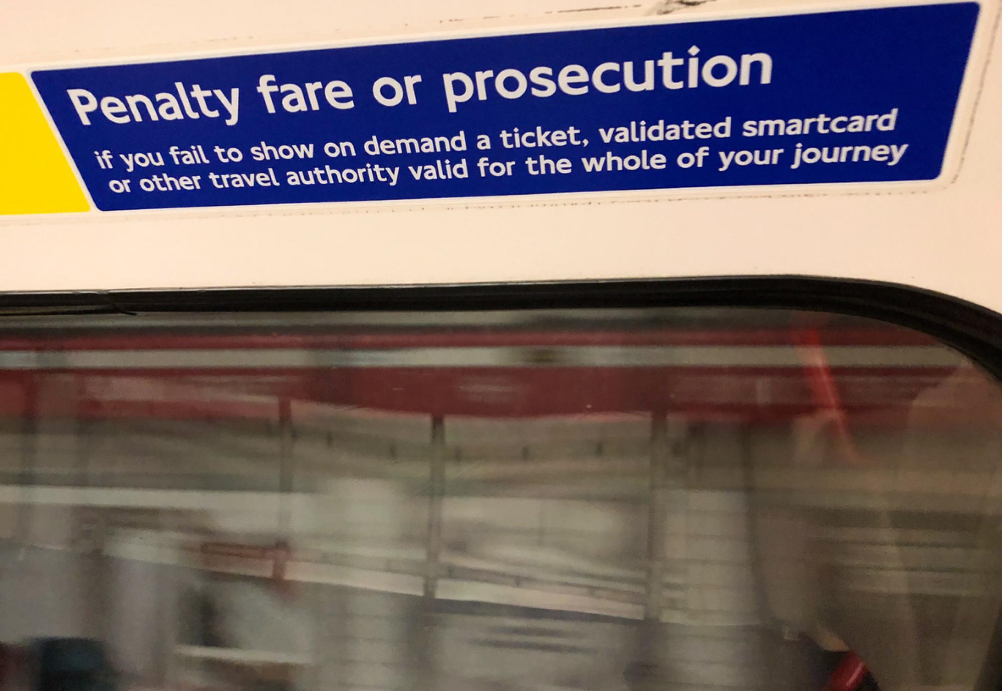 Penalty fare warning, via Itsock 