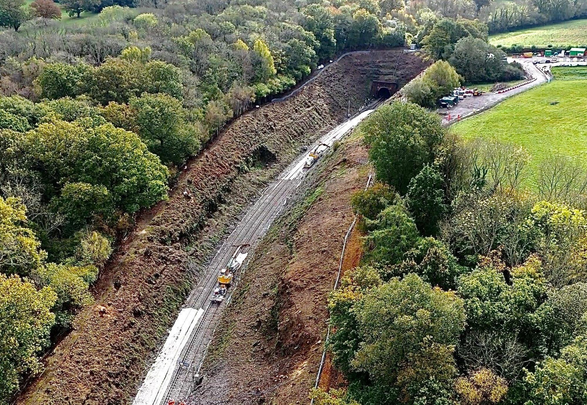 Wadhurst London aerial half completion, via Network Rail 